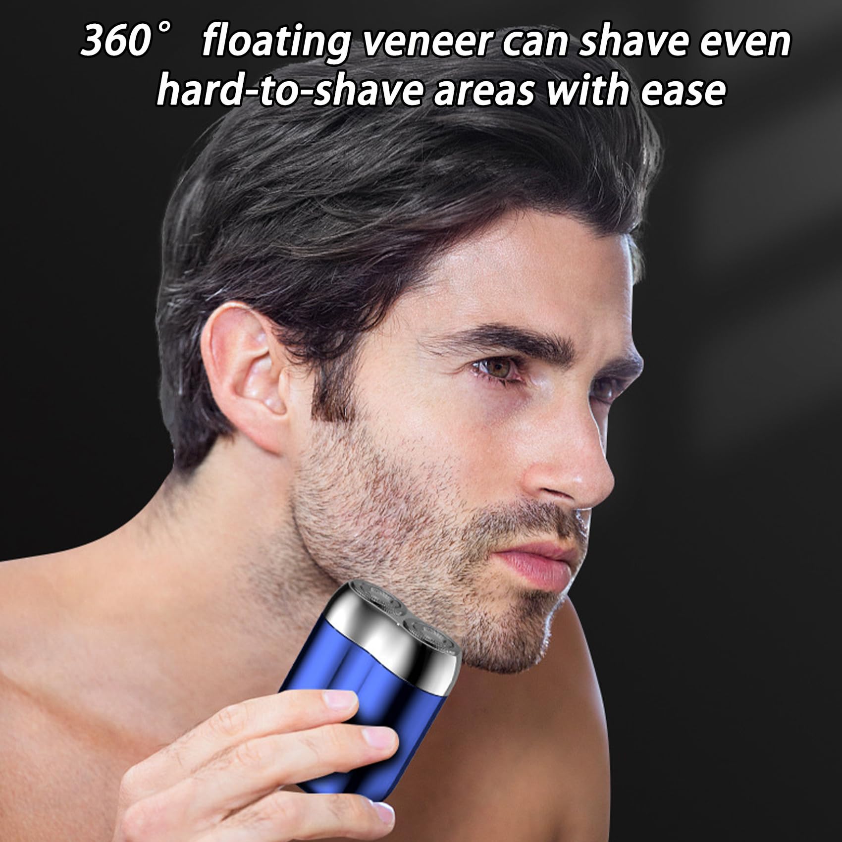 Quatreey Electric Razor for Men - Portable Mini Shaver with Dual Washable Heads, Rechargeable Travel Shaver for Smooth Shaving (Blue & Green) - Perfect for Home, Office & Travel Grooming