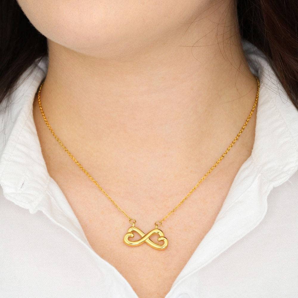 Express Your Love Gifts Mother Necklace - Stainless Steel Infinity Pendant with Keepsake Card, Perfect for Mom's Tough Job, Mother's Day, Birthday, Anniversary, or Just Because She Deserves It