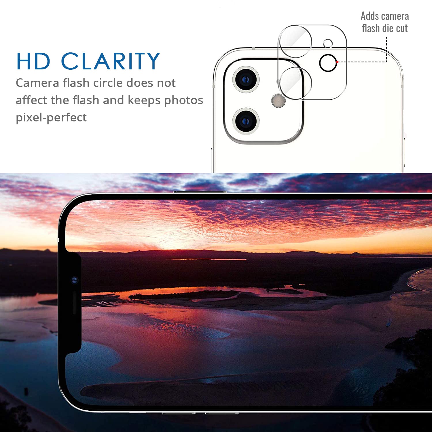 Premium Camera Lens Protector for iPhone 12/12 Pro/12 mini/12 Pro Max - 2 Pack HD Clear Scratch-Resistant Screen Protector - Perfect for Outdoor Photography, Travel & Daily Protection