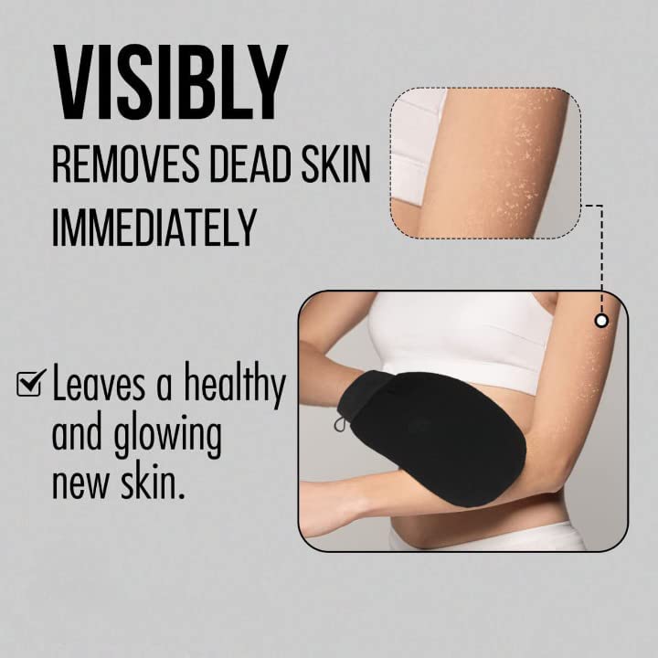 FLOBIQUE Exfoliating Shower Gloves - Body & Facial Scrub Mitts for Dead Skin Removal, Tan Massage & Smooth Skin - Perfect for Spa, Bath & Skincare Routine