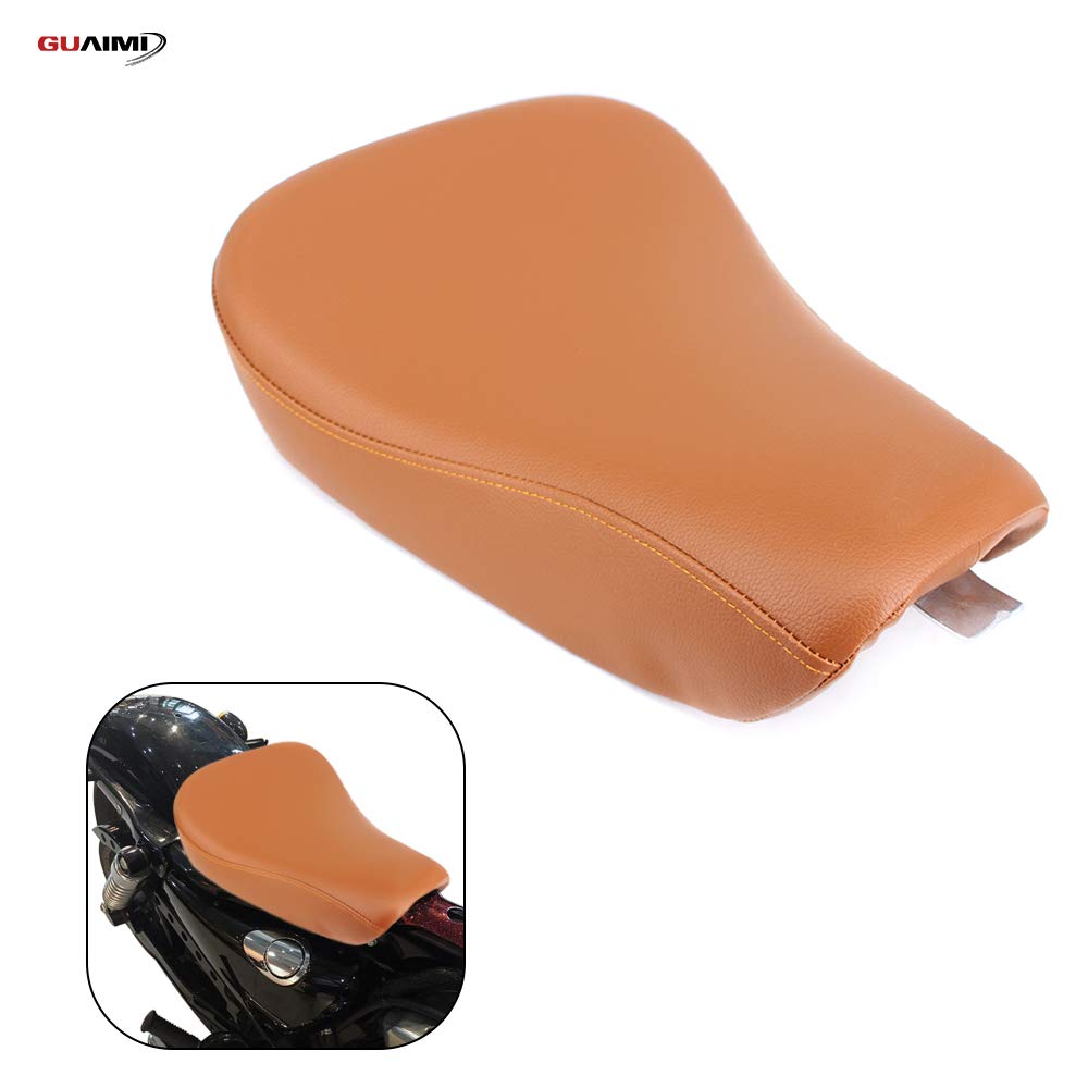 Premium Leather Motorcycle Seat Cushion for Harley Sportster - Comfortable Solo Driver Pillow for XL1200, 883, Forty-Eight & 72 Models (Brown) - Ideal for Long Rides & Cruising Comfort