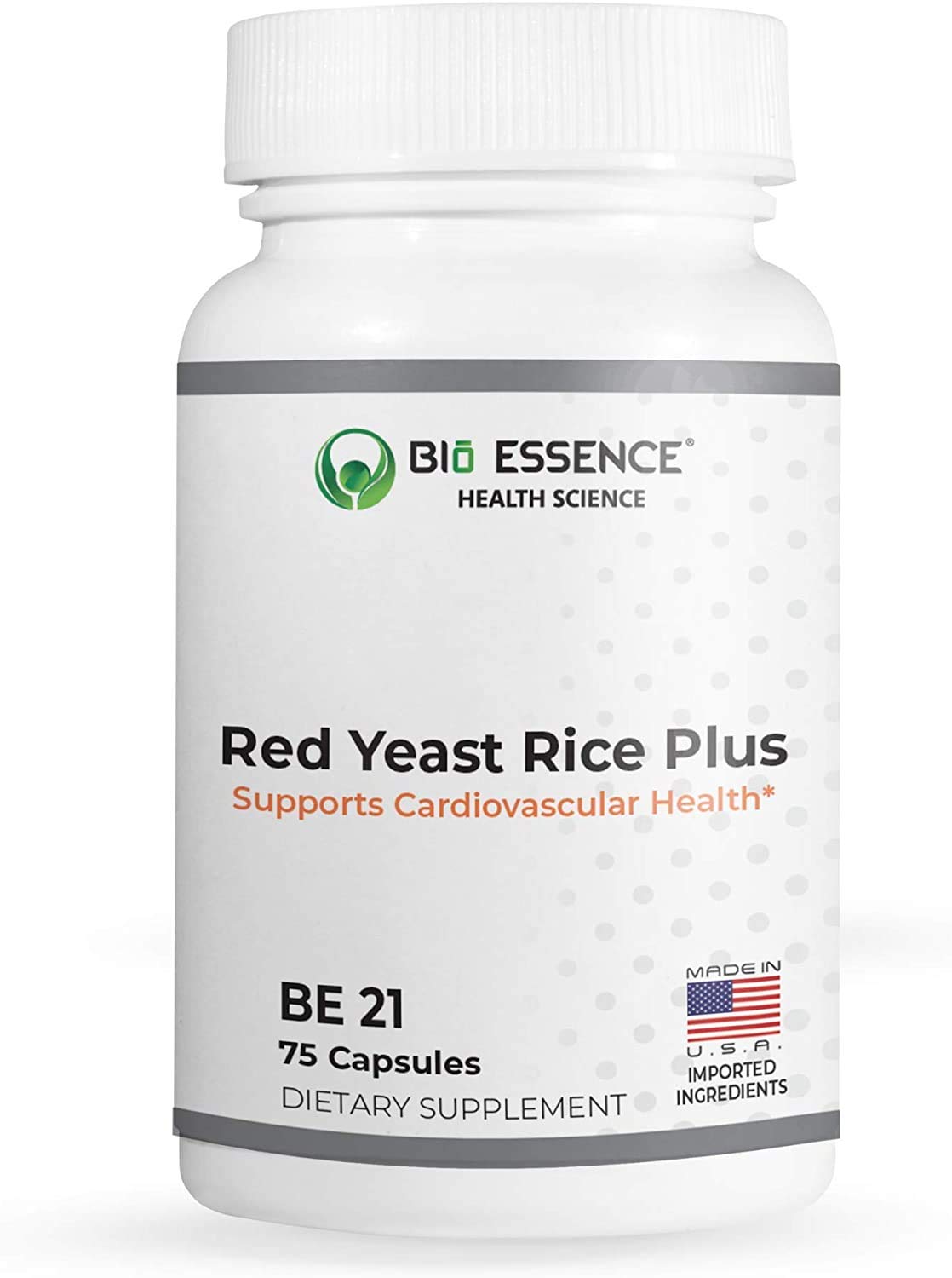 Bio Essence Red Yeast Rice Plus Supplement - 1 Pack (30 Capsules) for Heart Health & Cholesterol Support - Daily Wellness & Cardiovascular Care