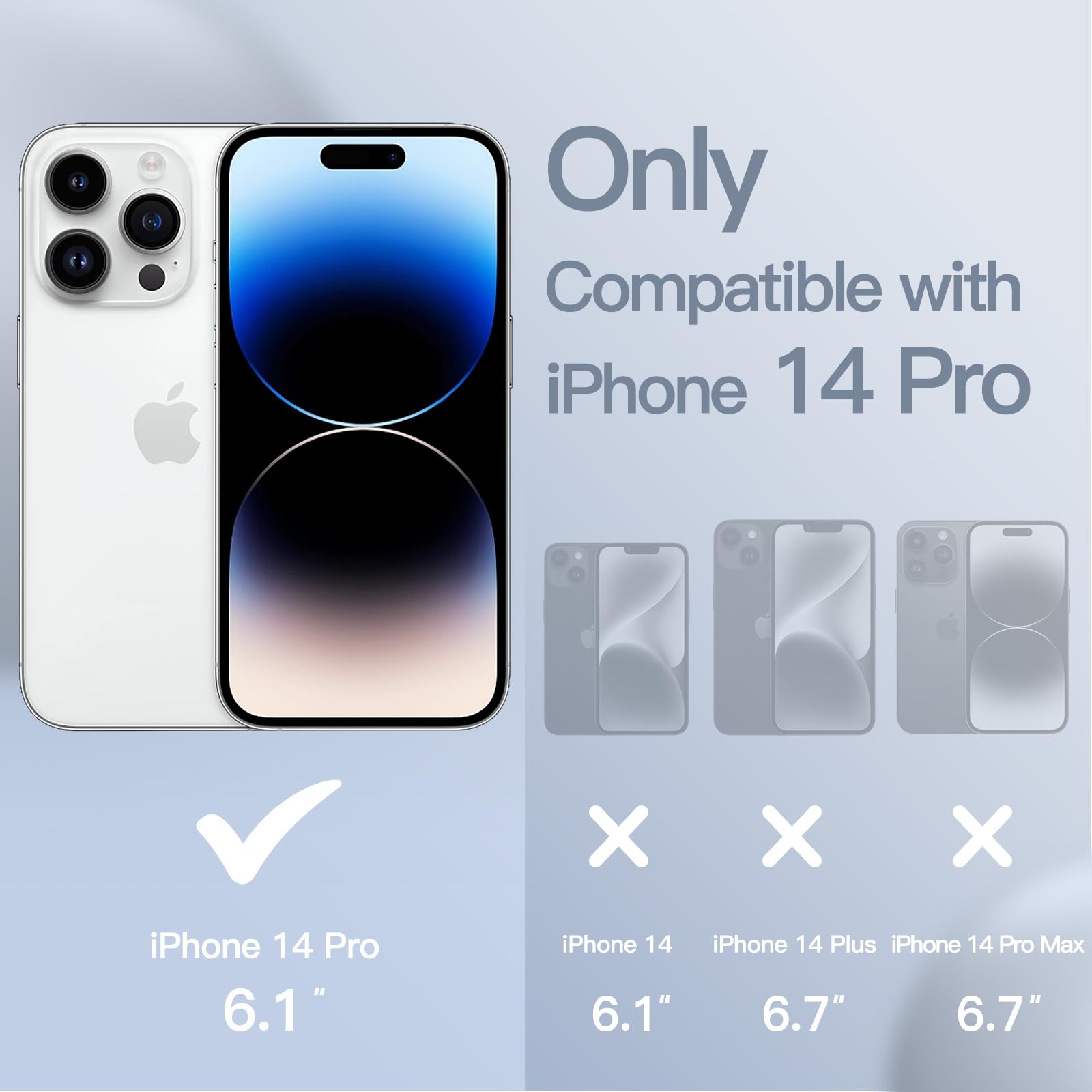 JETech Magnetic Silicone Case for iPhone 14 Pro 6.1-Inch - Slim Fit, MagSafe Compatible, Full Camera Protection, Shockproof & Scratch Resistant Cover (Light Blue) | Perfect for Everyday Use, Travel & Wireless Charging