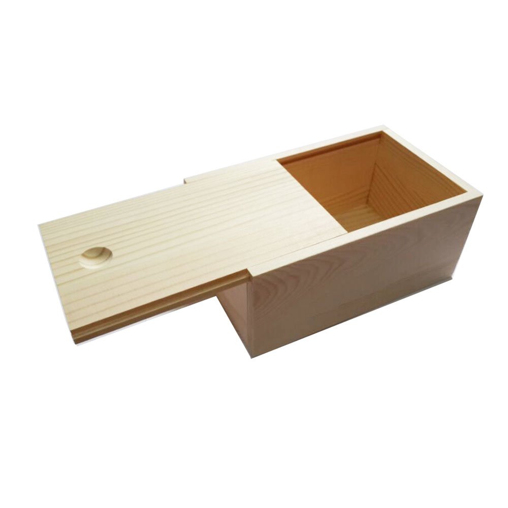 Unfinished Wooden Storage Box with Sliding Lid - Handmade Rustic Organizer for Home, Office & Craft Supplies | Perfect for Jewelry, Keepsakes & DIY Projects