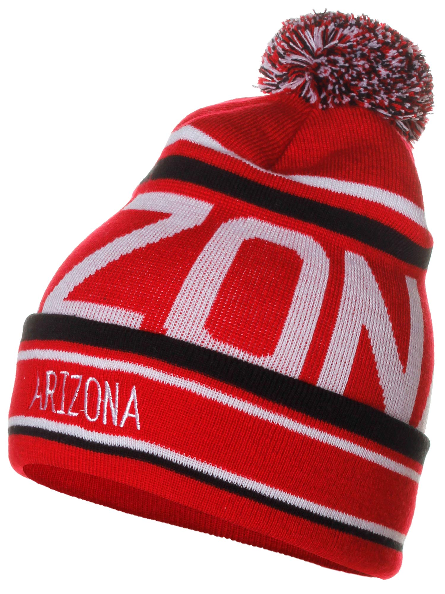 Unisex USA Cities Fashion Large Letters Pom Pom Knit Beanie Hat - Warm Winter Accessory for Men & Women - Perfect for Outdoor Activities, Travel & Street Style