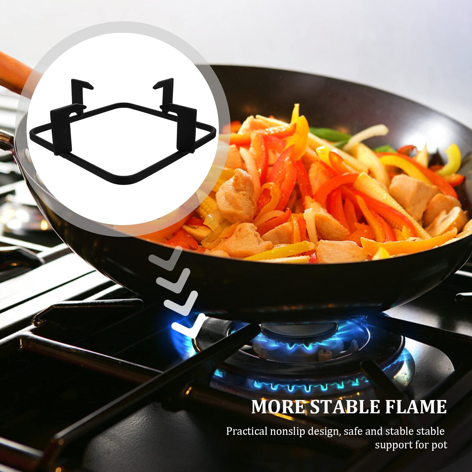 SOLUSTRE 8.1 Inch Heavy Duty Cast Iron Stove Trivet - Wok Support Ring for Gas Cooktops - Heat Resistant Kitchen Accessory for Woks, Pots & Pans - Perfect for Stir Fry, Deep Frying & Asian Cooking