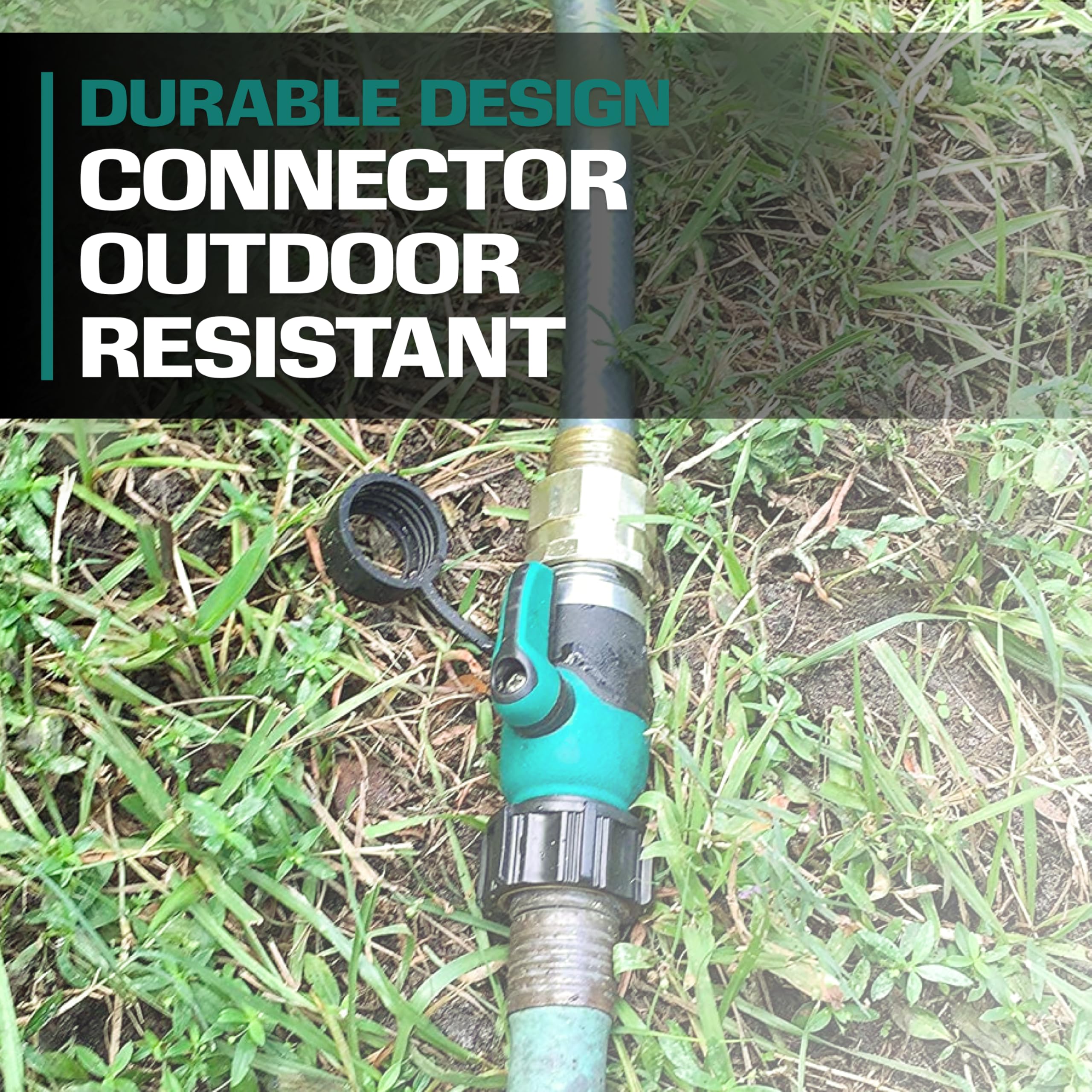 Heavy Duty Garden Hose Shut Off Valve - Brass Water Hose Connector with On/Off Control - Perfect for Lawn Irrigation, Car Washing & Outdoor Watering Systems