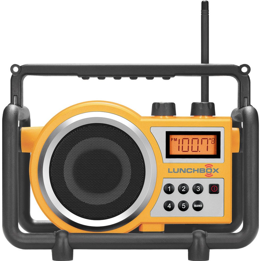 Sangean LB-100 Ultra Rugged Compact AM/FM Radio - Yellow Portable Weatherproof Receiver for Outdoor, Camping, Emergency & Home Use