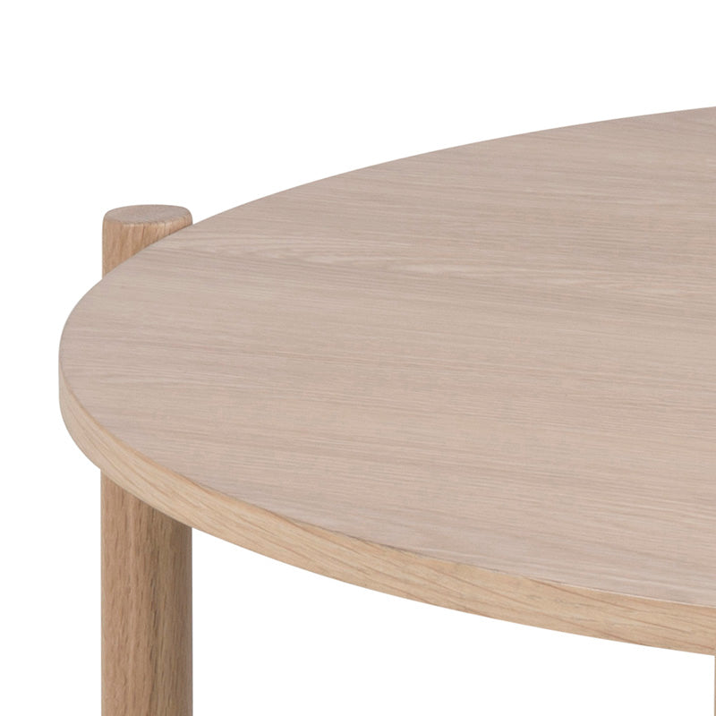 Round Coffee Table 80cm - Solid Oak Wood Modern Living Room Furniture for Small Spaces | Perfect for Coffee, Books & Decor in Apartments