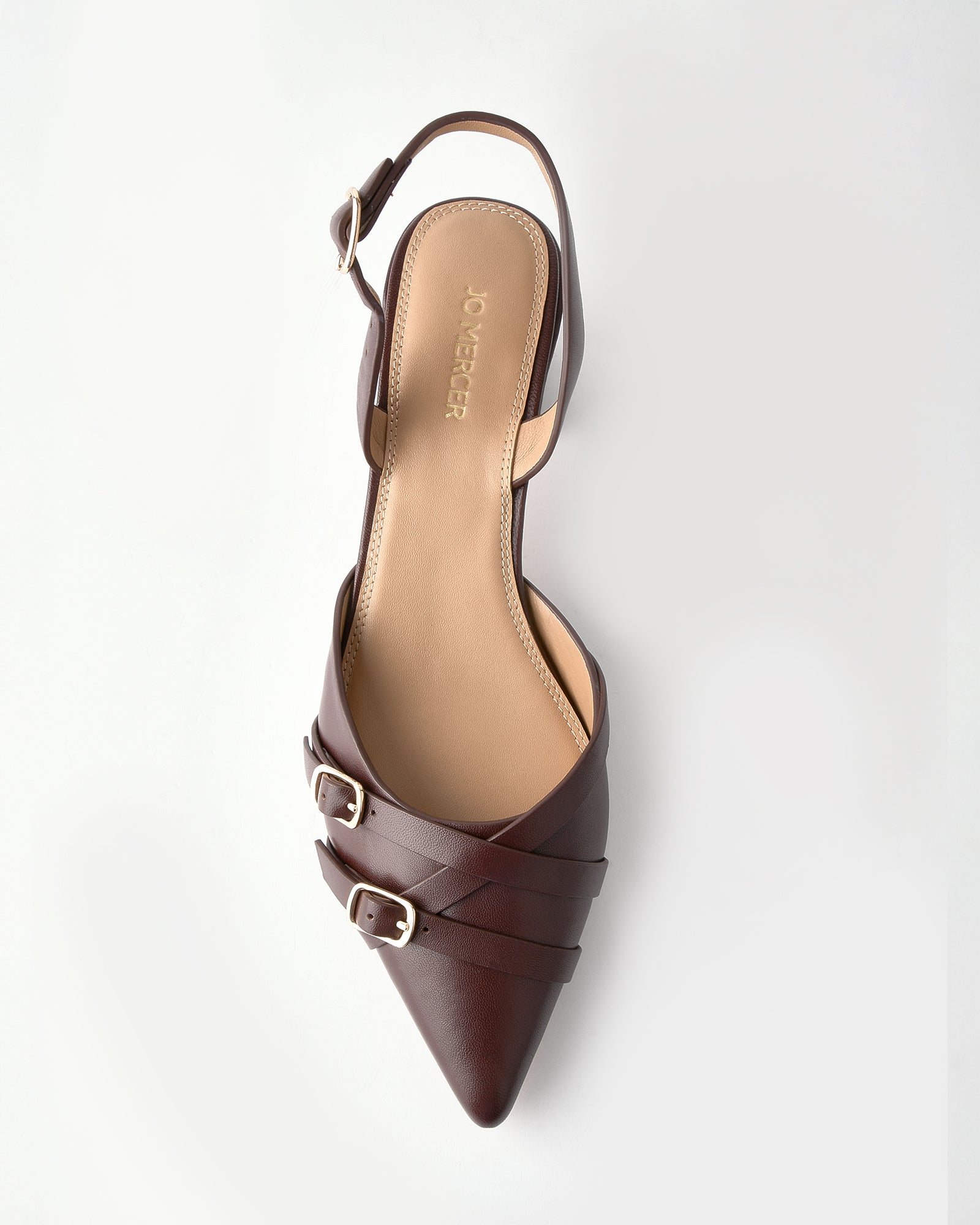 COBY Women's Low Heel Leather Shoes in Cocoa Brown - Comfortable & Stylish for Work, Office, and Casual Wear