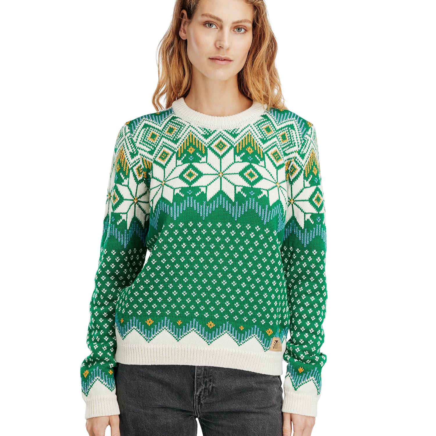 Dale of Norway Vilja Women's 100% Lightweight Wool Crewneck Pullover Sweater - Warm Winter Knitwear for Skiing, Hiking & Casual Outfits