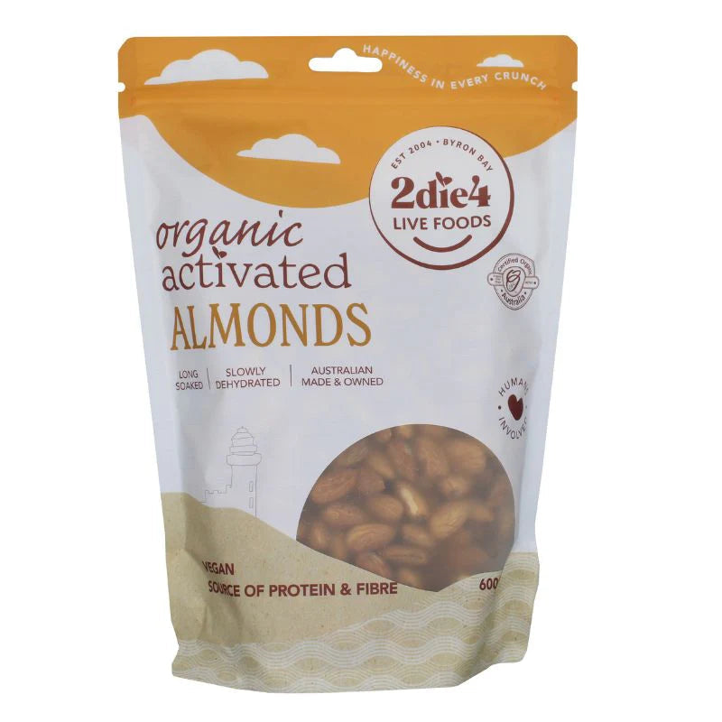 Organic Activated Almonds by 2Die4 - Raw, Nutrient-Rich Superfood Snack for Energy Boosts & Healthy Digestion | Perfect for Smoothies, Baking & On-The-Go Snacking