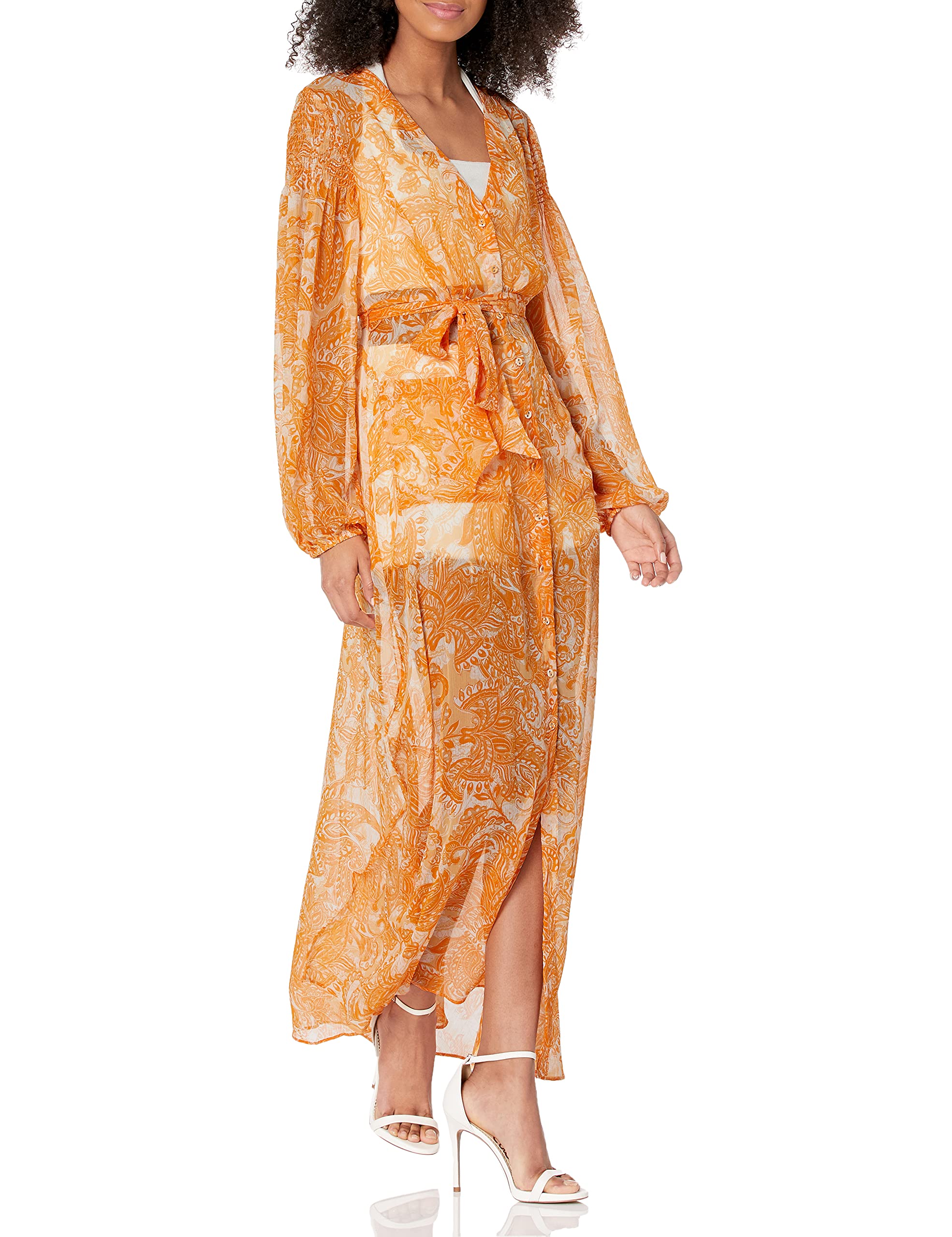 GUESS Women's Long Sleeve BRE Maxi Duster Dress - Elegant Casual & Formal Wear for Office, Party & Special Occasions