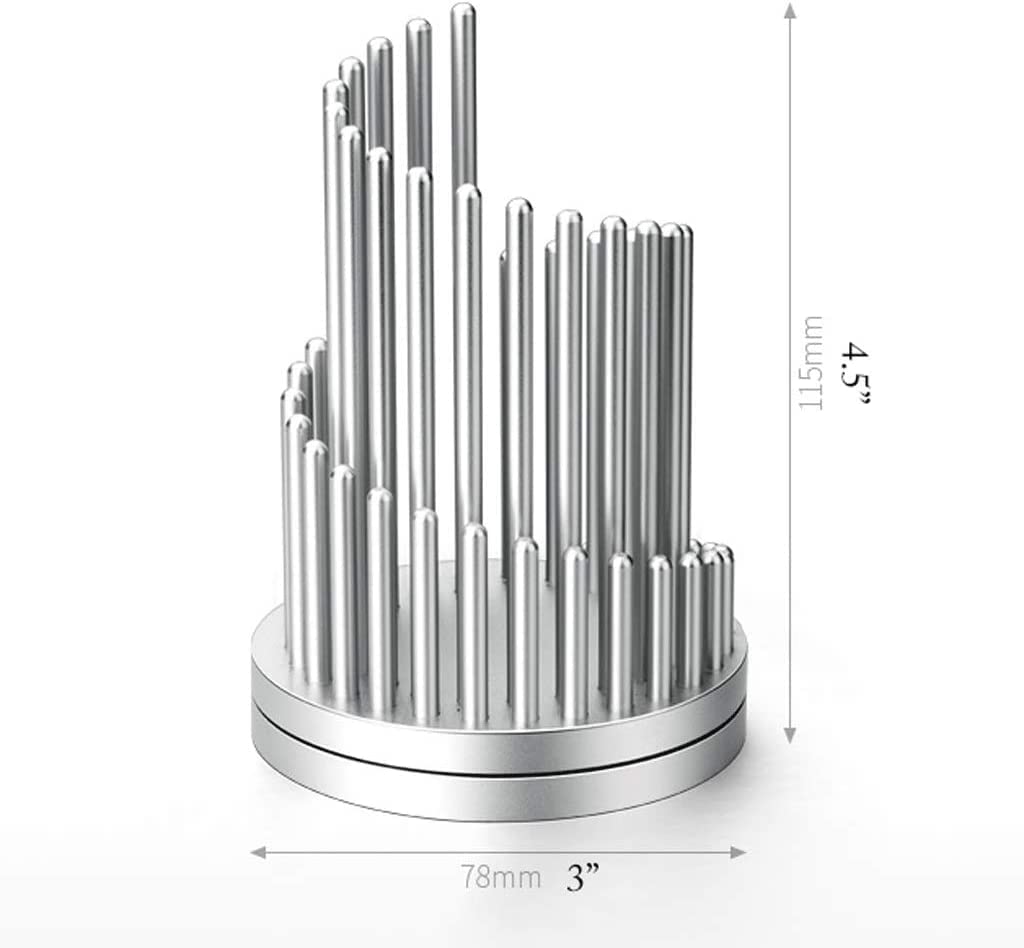Quick-Rotating Desk Pencil & Pen Holder - Creative Metal Makeup Brush Organizer - Silver Office Stationery for Stress Relief | Perfect for Home Office, Study Desk & Makeup Vanity Organization