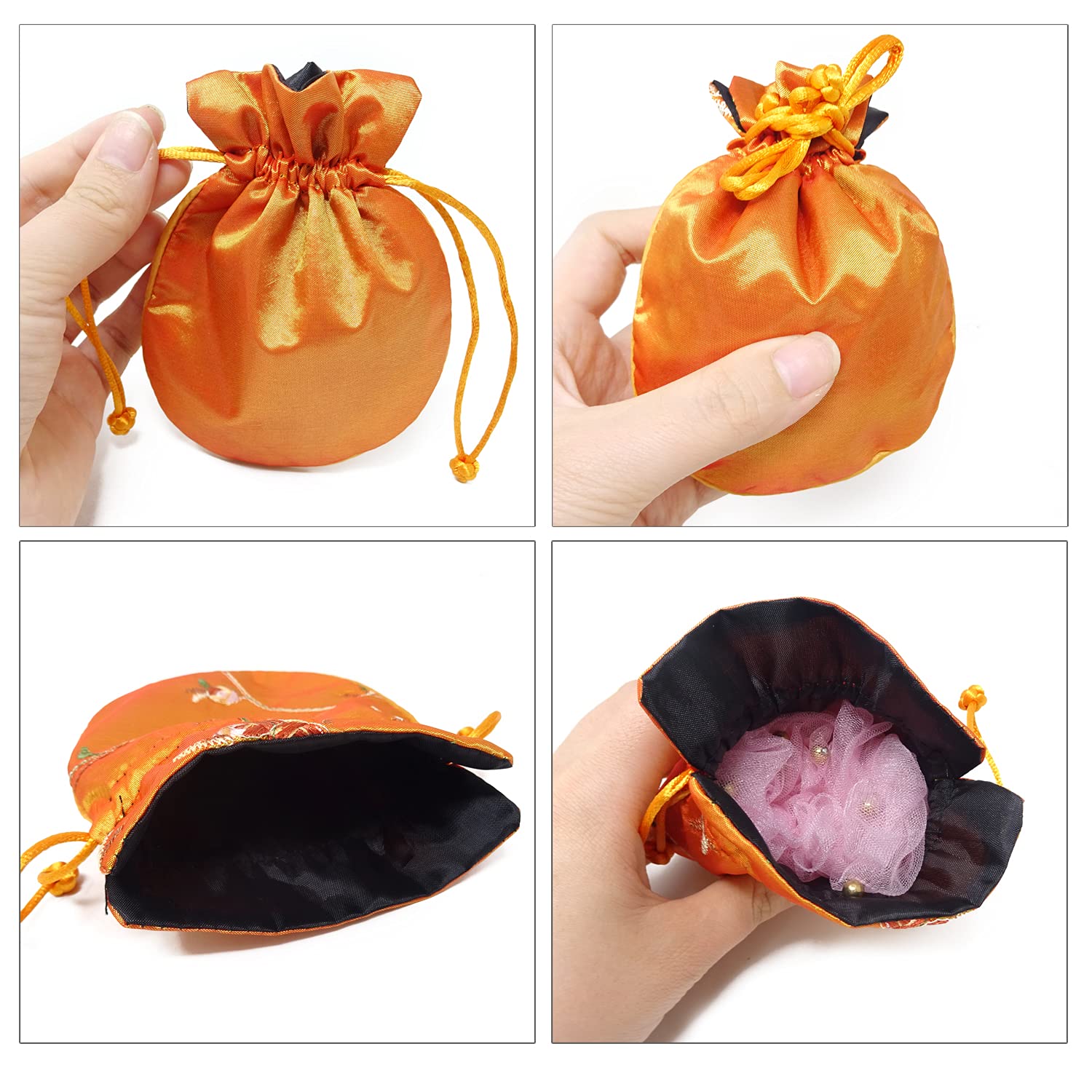 Honbay 9PCS Silk Brocade Drawstring Jewelry Pouches - Elegant Coin Purses & Gift Bags for Jewelry, Rings, Coins - Perfect for Wedding Favors, Bridesmaid Gifts & Party Giveaways