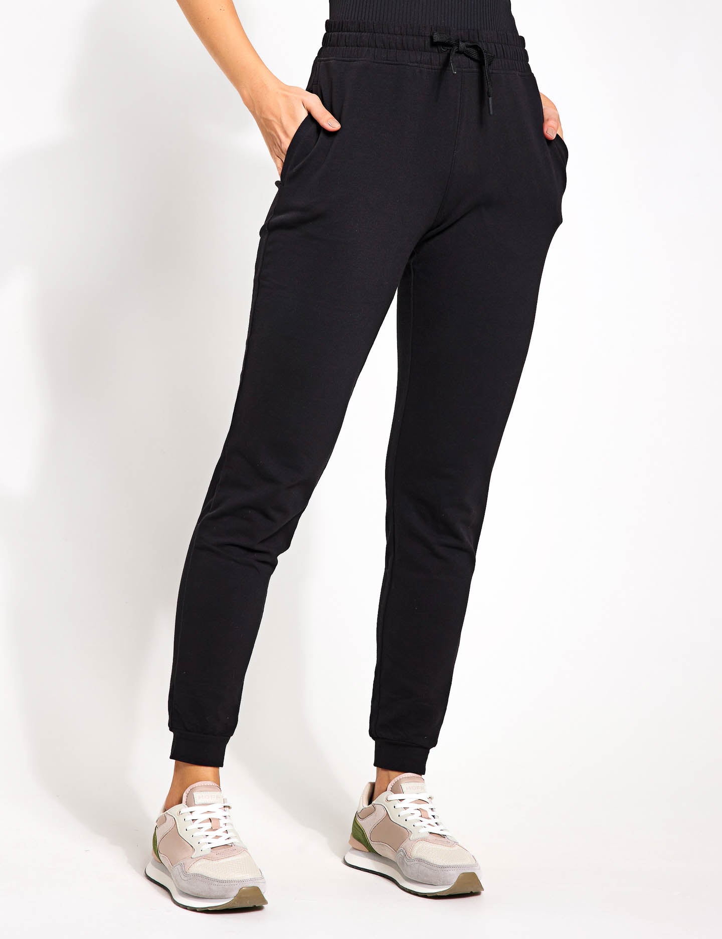 Go Balance Cuffed Yoga Jogger Pants for Women - High Waisted Stretchy Workout Leggings - Black - Perfect for Yoga, Running & Lounge Wear