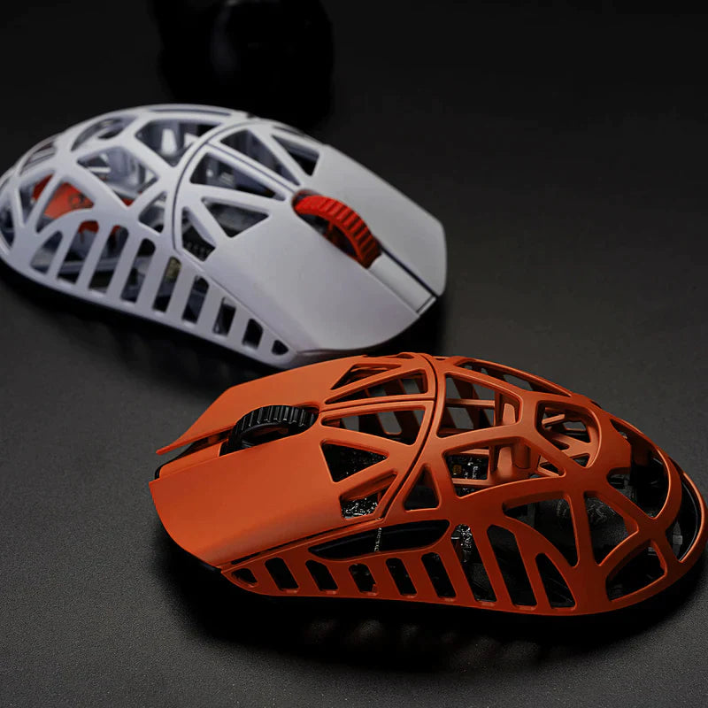 WLmouse Beast X Mini Magnesium Wireless Gaming Mouse - Ultra Lightweight, Ergonomic Design for PC & Mac - White/Yellow - Perfect for FPS, MOBA & Esports Gaming
