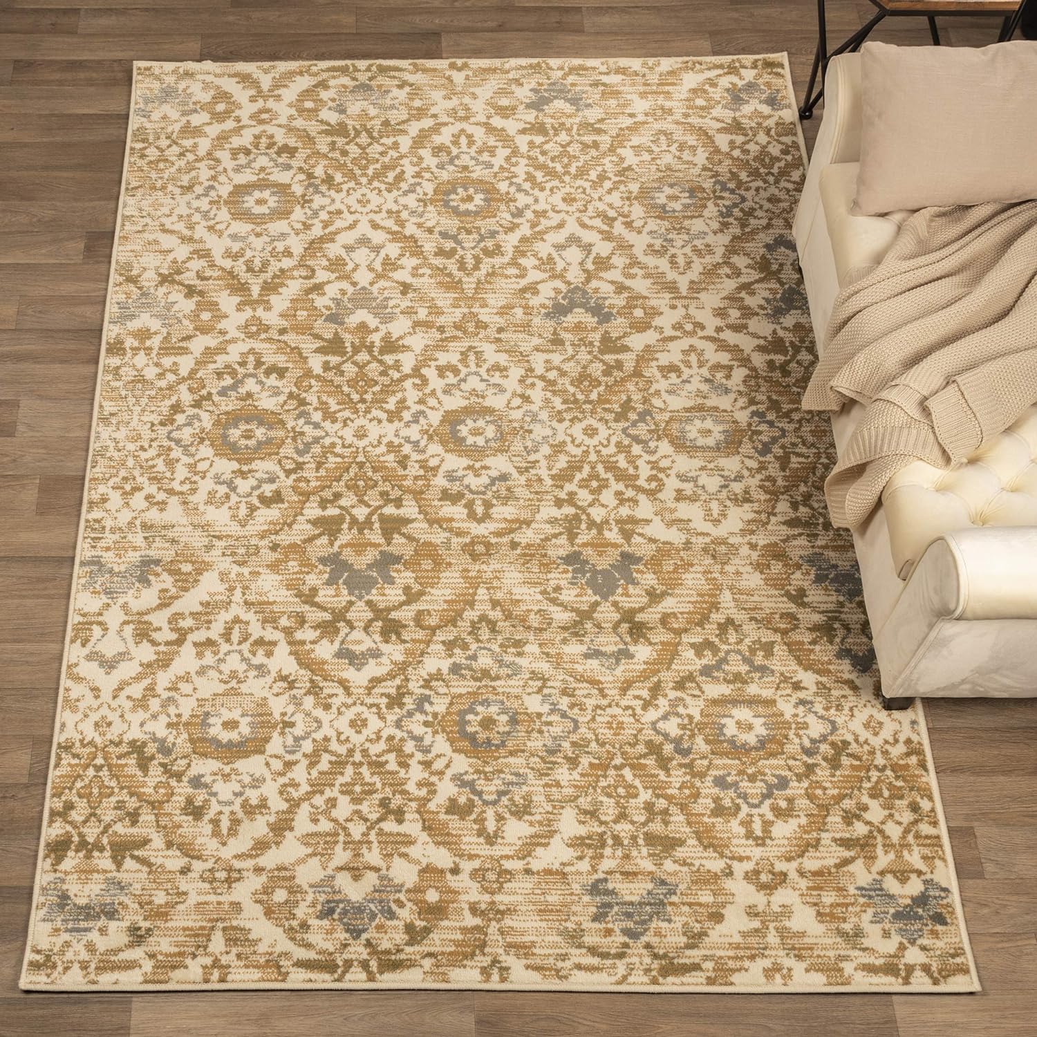 Tamara Modern Diamond Geometric Indoor Area Rug - Soft Non-Slip Living Room Carpet for Bedroom, Dining Room & Home Decor