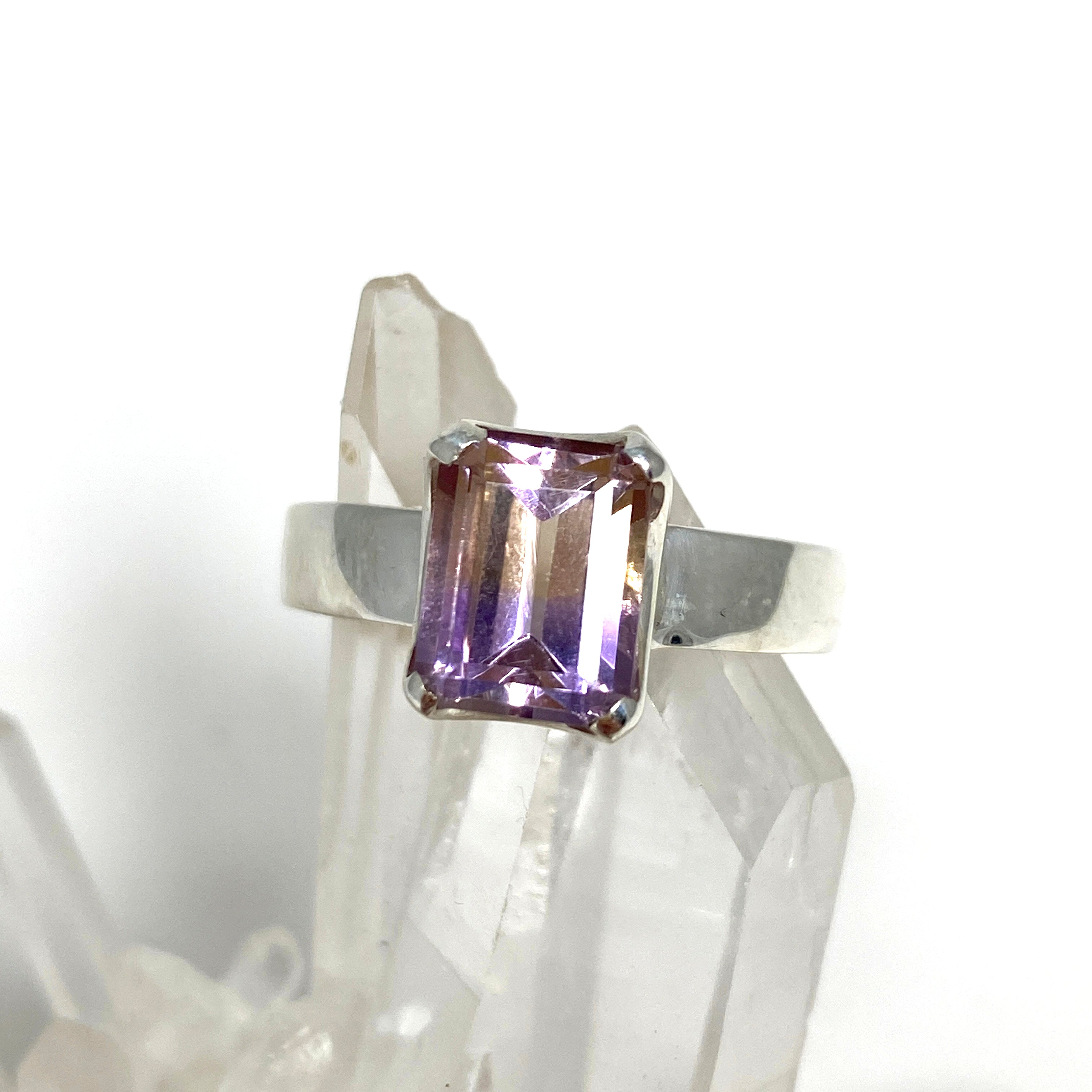Stunning Ametrine Emerald Cut Faceted Ring PRGJ489 - Elegant Jewelry for Weddings, Anniversaries & Special Occasions
