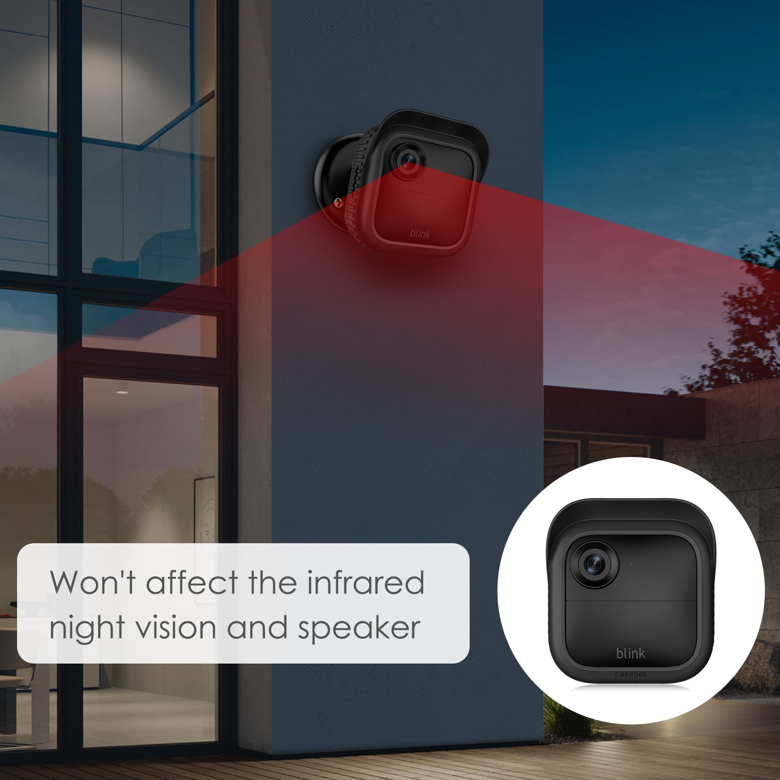 Silicone Protective Cover for Blink Outdoor 4 (4th Gen) Camera - 3 Pack Weatherproof Skin Case with Hat Brim for Blink 4 Smart Security Camera (Black) - Perfect for Outdoor Home Security, Surveillance & Weather Protection