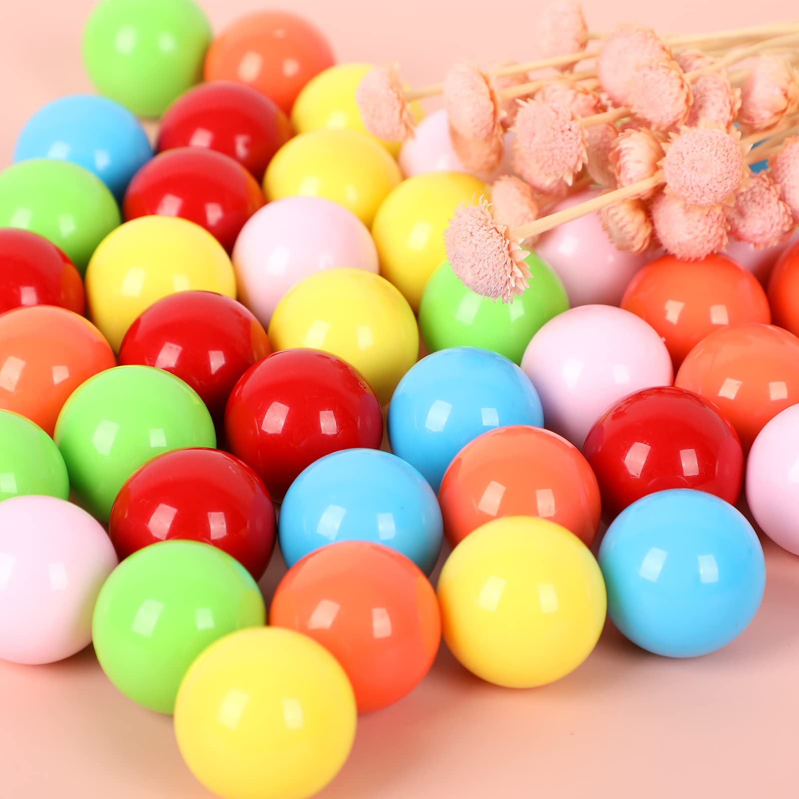 23mm Acrylic Marble Balls for Chinese Checkers, Aggravation, Wahoo & Board Games - 42PCS Replacement Game Balls for DIY Crafts & Home Decor - Perfect for Family Game Nights & Kids Activities