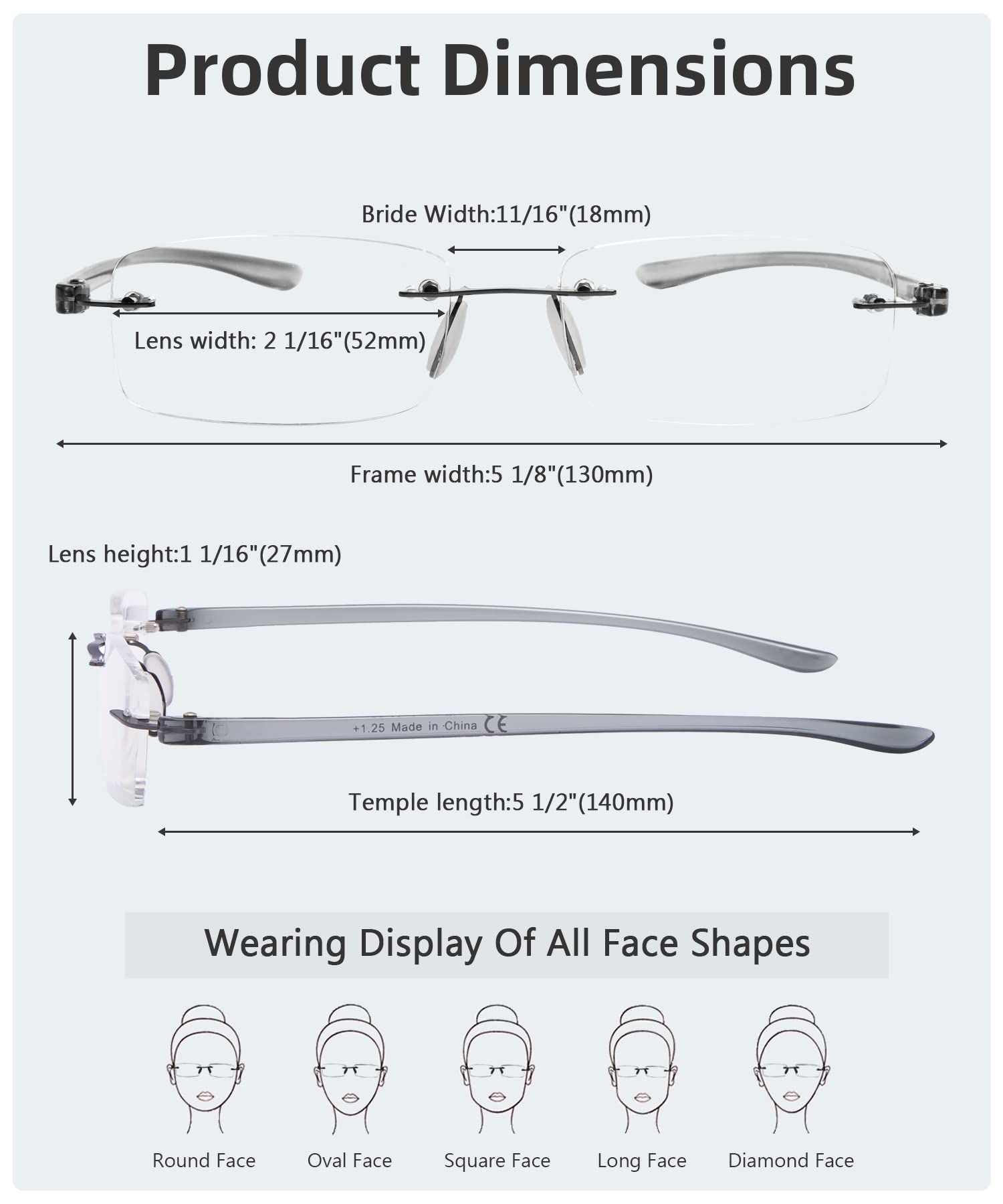 7-Pack Rimless Reading Glasses with Small Lenses - Lightweight & Stylish for Reading, Crafts & Computer Work | Perfect for Home, Office & Travel Use
