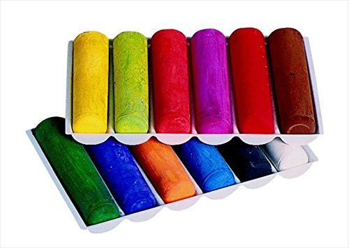 Prang 001440 Non-Toxic Washable Sidewalk Chalk - 12 Vibrant Colors for Kids Outdoor Art & Play - Perfect for Driveway, Patio & School Activities