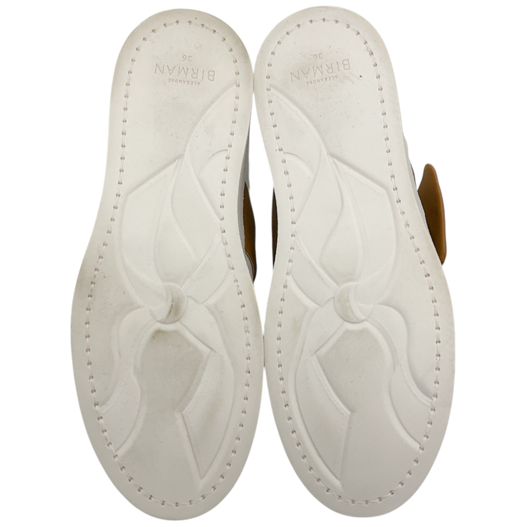 Alexandre Birman Clarita Leather Sneakers for Women - White & Brown Casual Shoes | Perfect for Everyday Wear, Office & Weekend Outings
