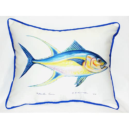 Betsy Drake HJ116 Tuna Art Decorative Throw Pillow 15x22 Inches - Perfect for Living Room, Bedroom & Coastal Home Decor