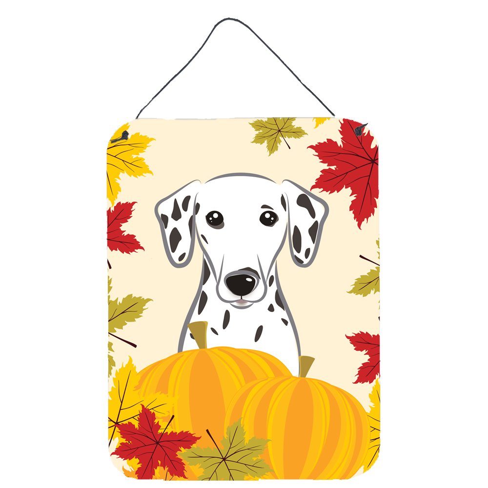 Caroline's Treasures Dalmatian Thanksgiving Wall Decor - 12x16 Aluminum Metal Sign for Kitchen, Bar, Bathroom & Front Door - Seasonal Home Plaque for Holiday Decorations & Gifts