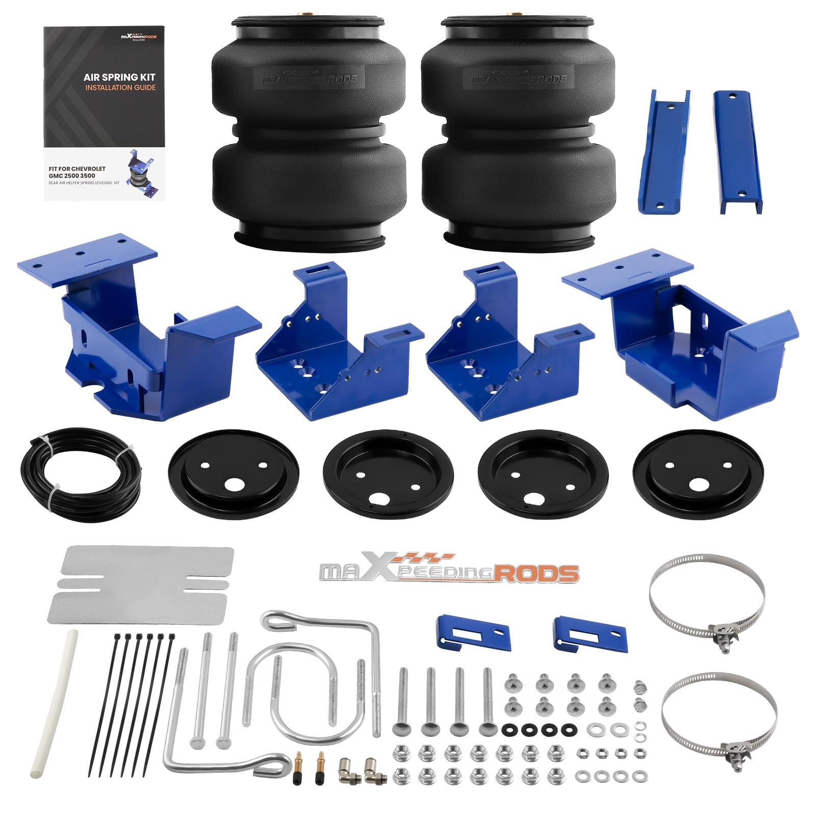 maXpeedingrods 5000 lbs Rear Air Suspension Bags Kit - Compatible with GMC Sierra & Chevrolet Silverado 2500HD/3500HD 4WD (2020-2025 Models) | Heavy Duty Air Spring Kit for Towing, Hauling & Off-Road Adventures
