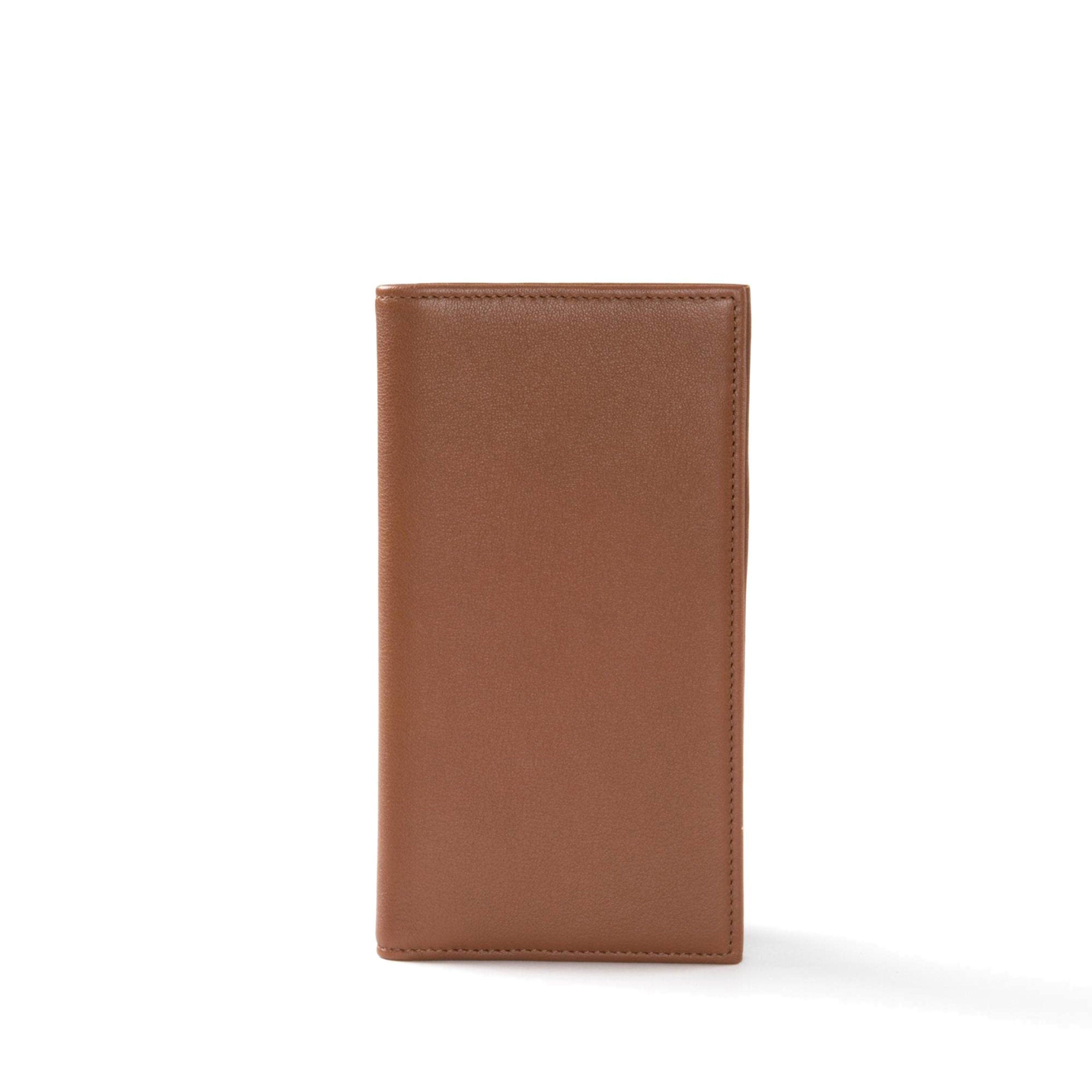 Premium Leather Checkbook Cover with Dividers - Cognac Brown for Organizing Checks & Receipts | Ideal for Business, Personal Finance & Banking