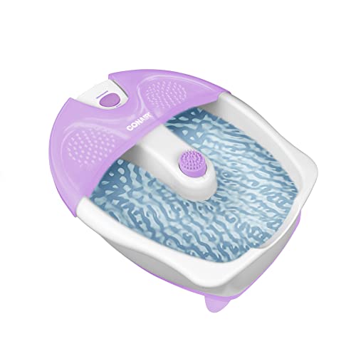 Conair Soothing Pedicure Foot Spa Bath with Vibration Massage & Bubbles - Deep Basin Foot Massager with Jets for Relaxation - Pink/White - Perfect for Home Spa, Stress Relief & Foot Care