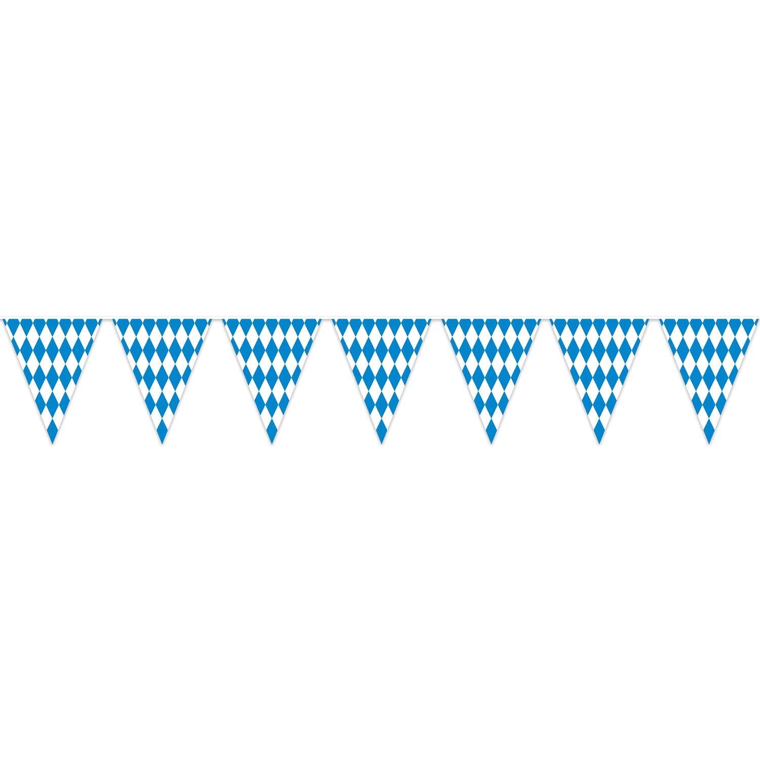 12 Pack Beistle 12 ft Oktoberfest Pennant Banner - Triangle German Party Decorations for Outdoor & Indoor Beer Festival Celebrations