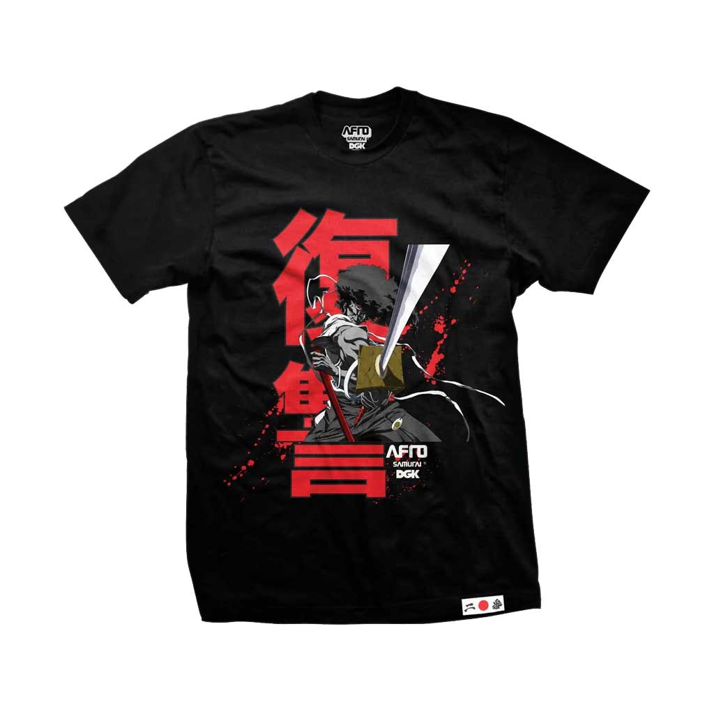 DGK x Afro Samurai Afro Tee - Black Graphic T-Shirt for Men | Streetwear Anime Fashion | Casual Wear & Hip Hop Style