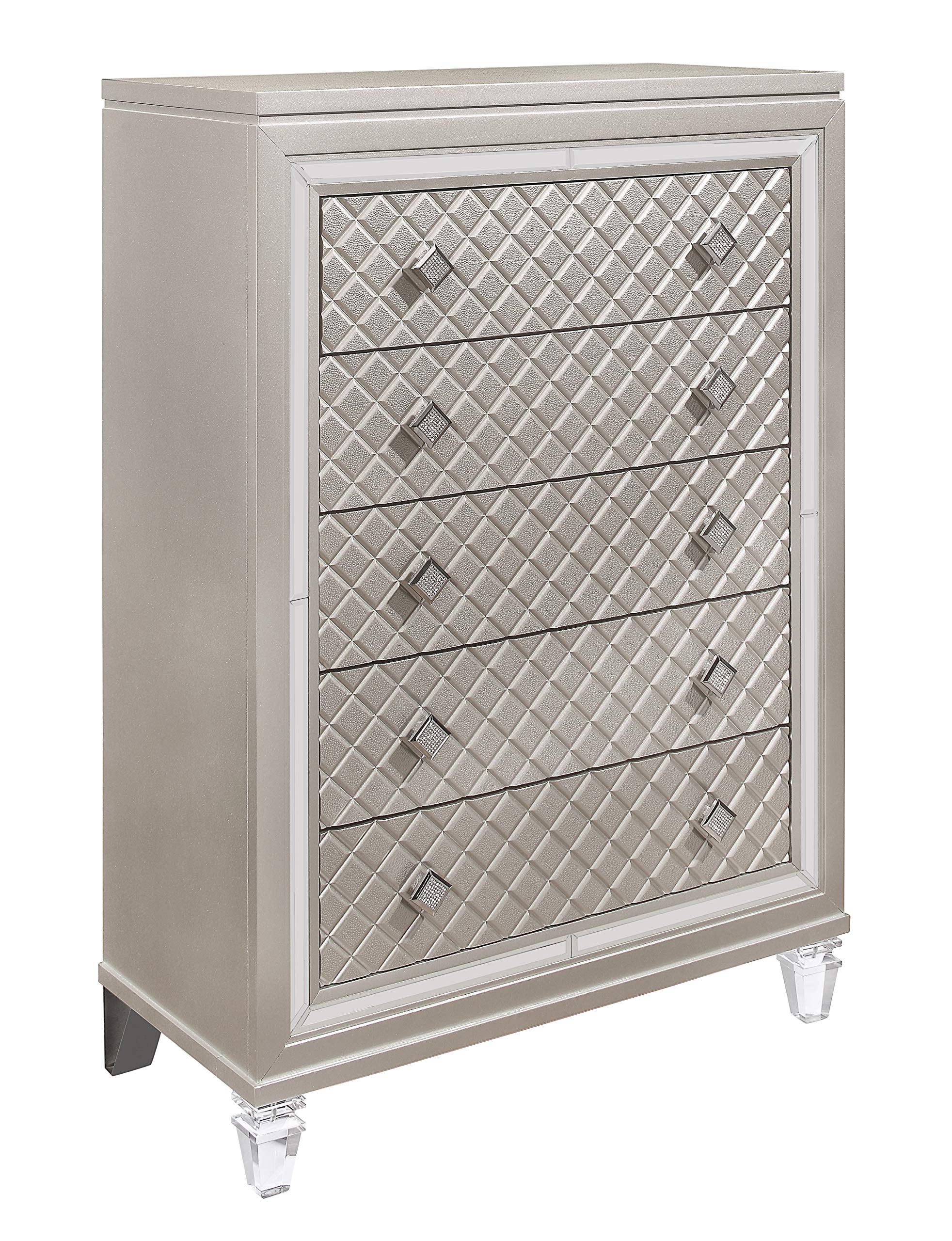 Global Furniture USA Champagne Chest - Stylish Storage Solution for Bedroom, Living Room & Closet Organization