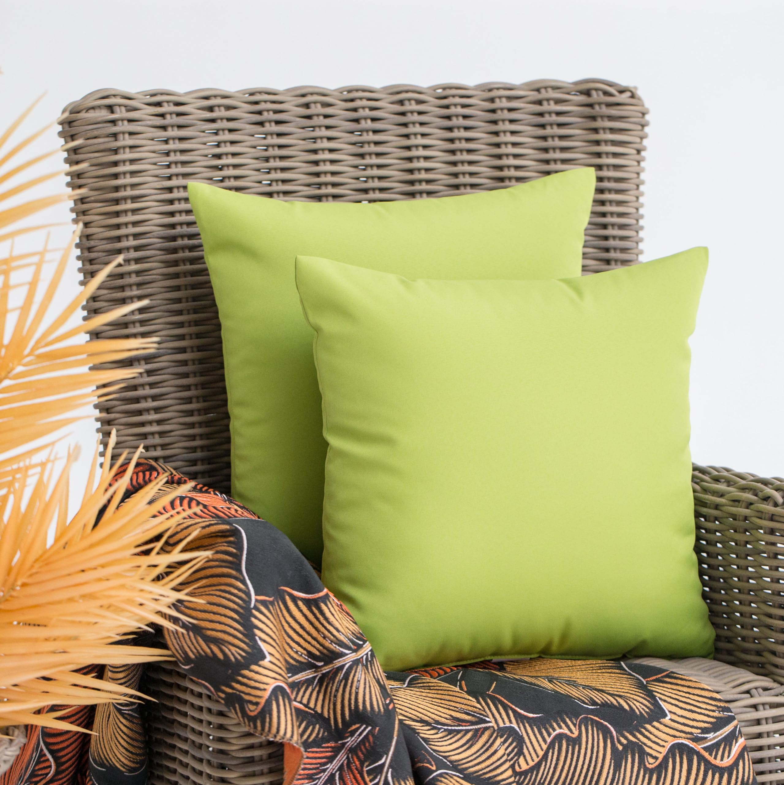 JMGBird Waterproof Outdoor Throw Pillows Set of 2 - 18×18 Inch Decorative Patio Cushions for Garden, Porch, Poolside & Indoor Use on Sofa, Bed, Couch (Weather-Resistant & Fade-Proof)