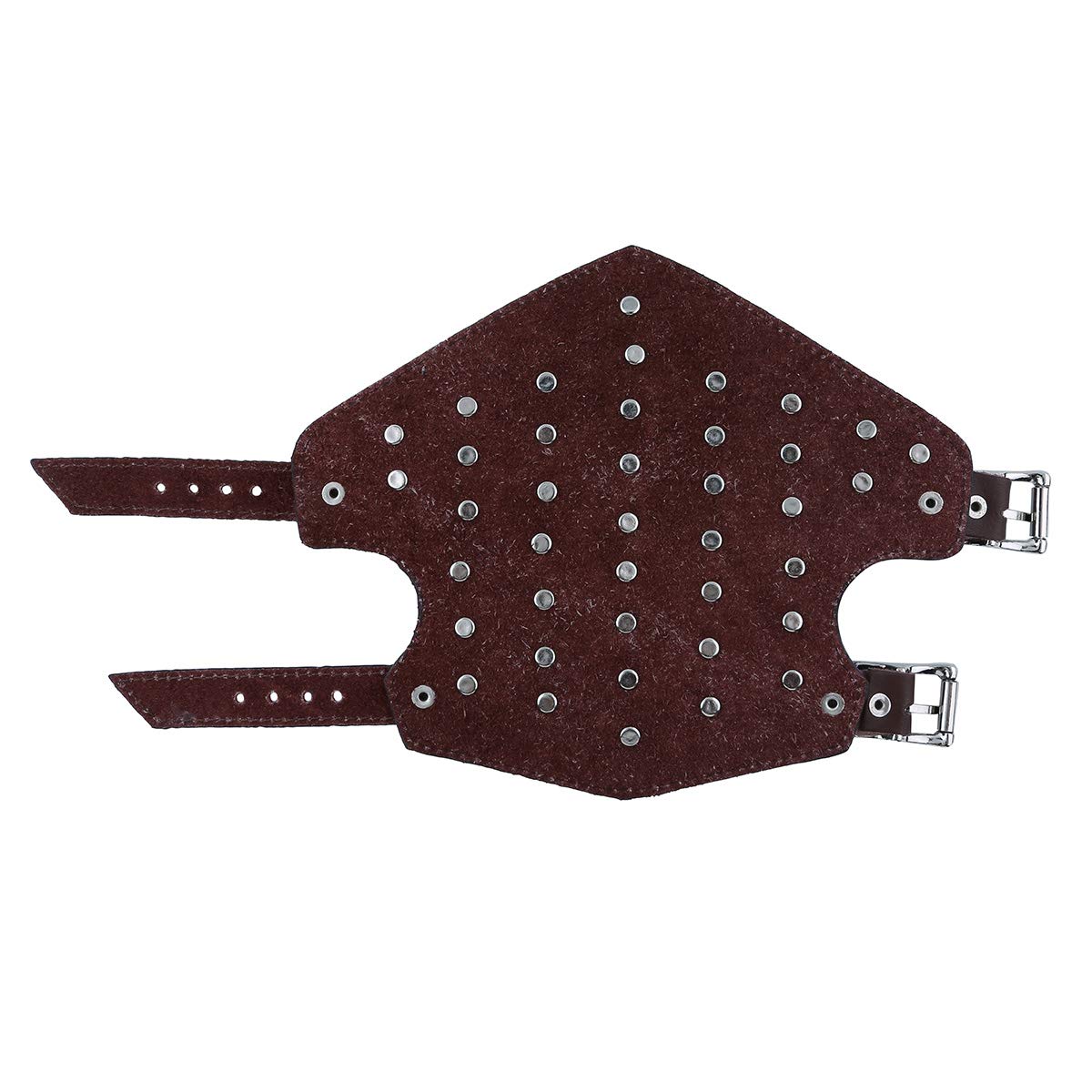 Unisex Faux Leather Gauntlet Wristband - Wide Bracer Arm Armor Cuff with Metal Spike Studs - Medieval Gothic Bracelet for Cosplay, LARP, Halloween Costume & Punk Fashion Accessory