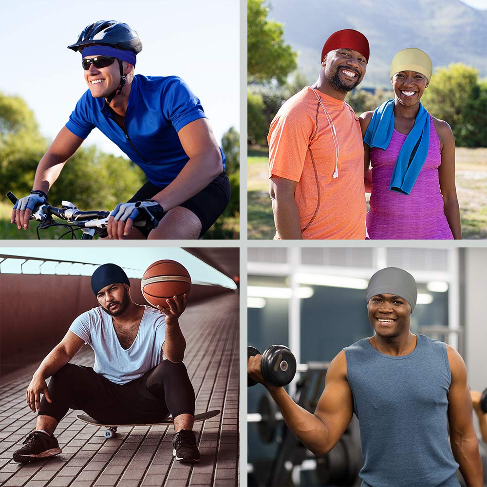9-Piece Helmet Liner Skull Caps for Running & Cycling - Moisture Wicking Milk Silk Hats for Men & Women - Perfect for Sports, Workouts & Outdoor Activities