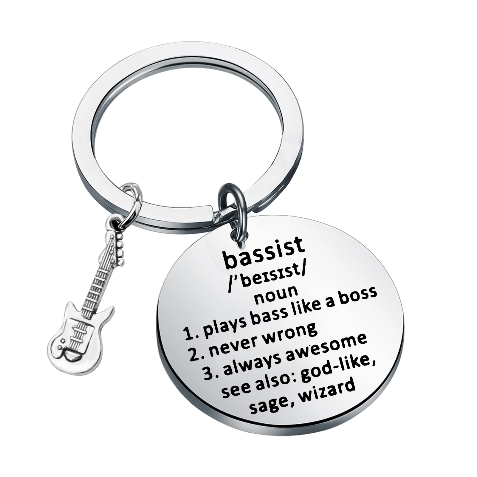 TIIMG Bassist Essential Keychain - Perfect Gift for Bass Guitar Players & Rock Band Musicians - Durable Metal Keychain with Bass Player Definition - Ideal for Music Lovers, Band Members & Concert Goers