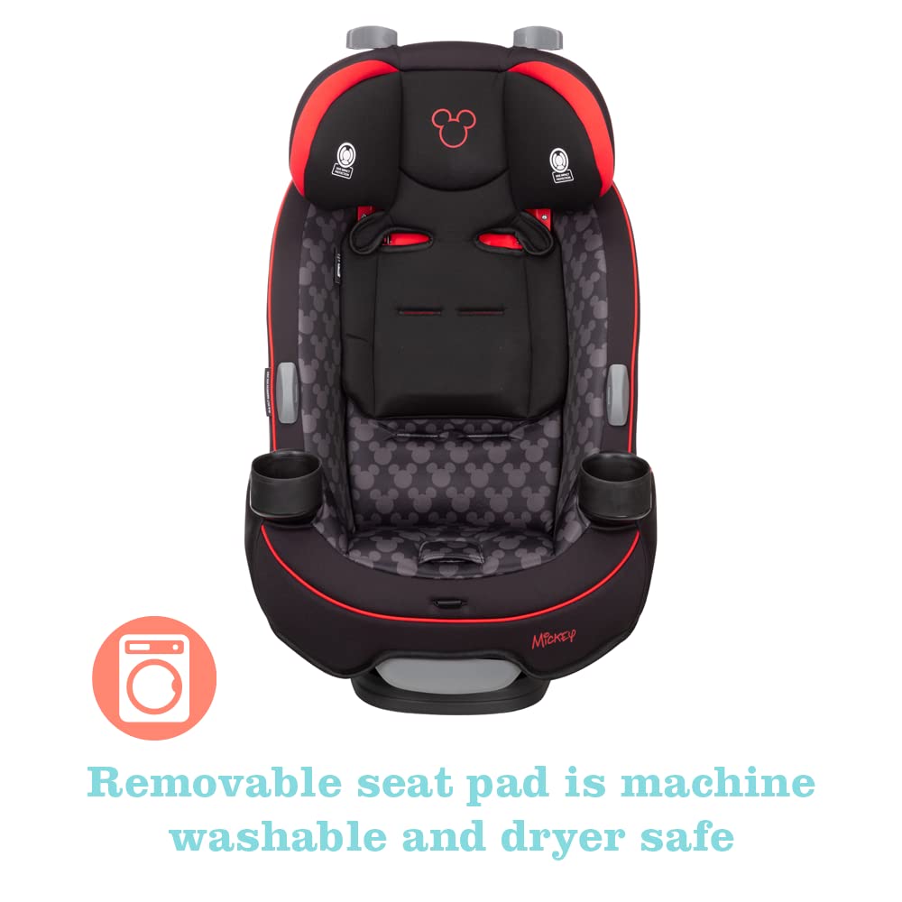 Disney Mickey Mouse Convertible Car Seat for Kids - Rear Facing (5-40 lbs) & Forward Facing (30-65 lbs) to Booster (40-100 lbs) - Safe Infant to Toddler Car Seat with Simply Mickey Design - Perfect for Family Road Trips & Daily Commute