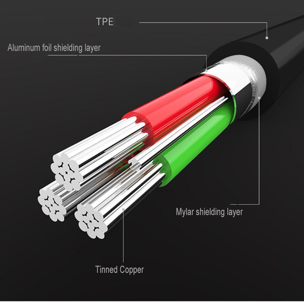 Premium CHXINGCHEN USB C to Micro USB Cable 50cm Fast Charging & Data Sync - Compatible with Samsung Galaxy, HTC, Huawei, Moto, LG, Nokia - Durable Nylon Braided Black Cable for Phones, Tablets, Power Banks & More