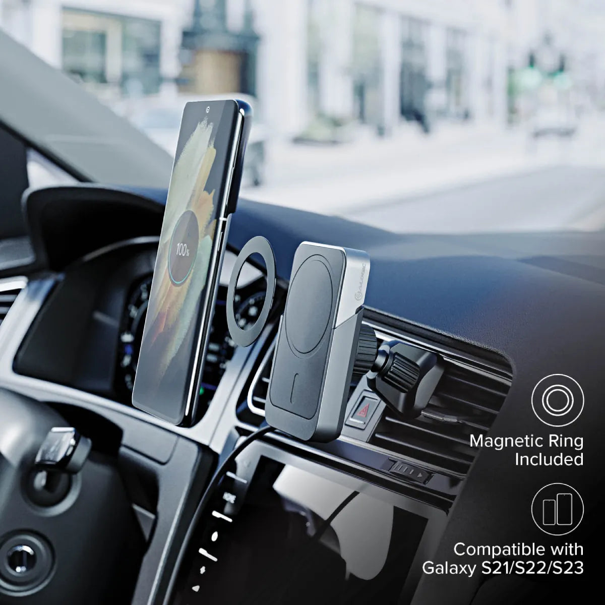 Matrix Universal Magnetic Car Charger with Air Vent Mount - Fast Wireless Charging for iPhone & Android - Perfect for Road Trips & Commuting