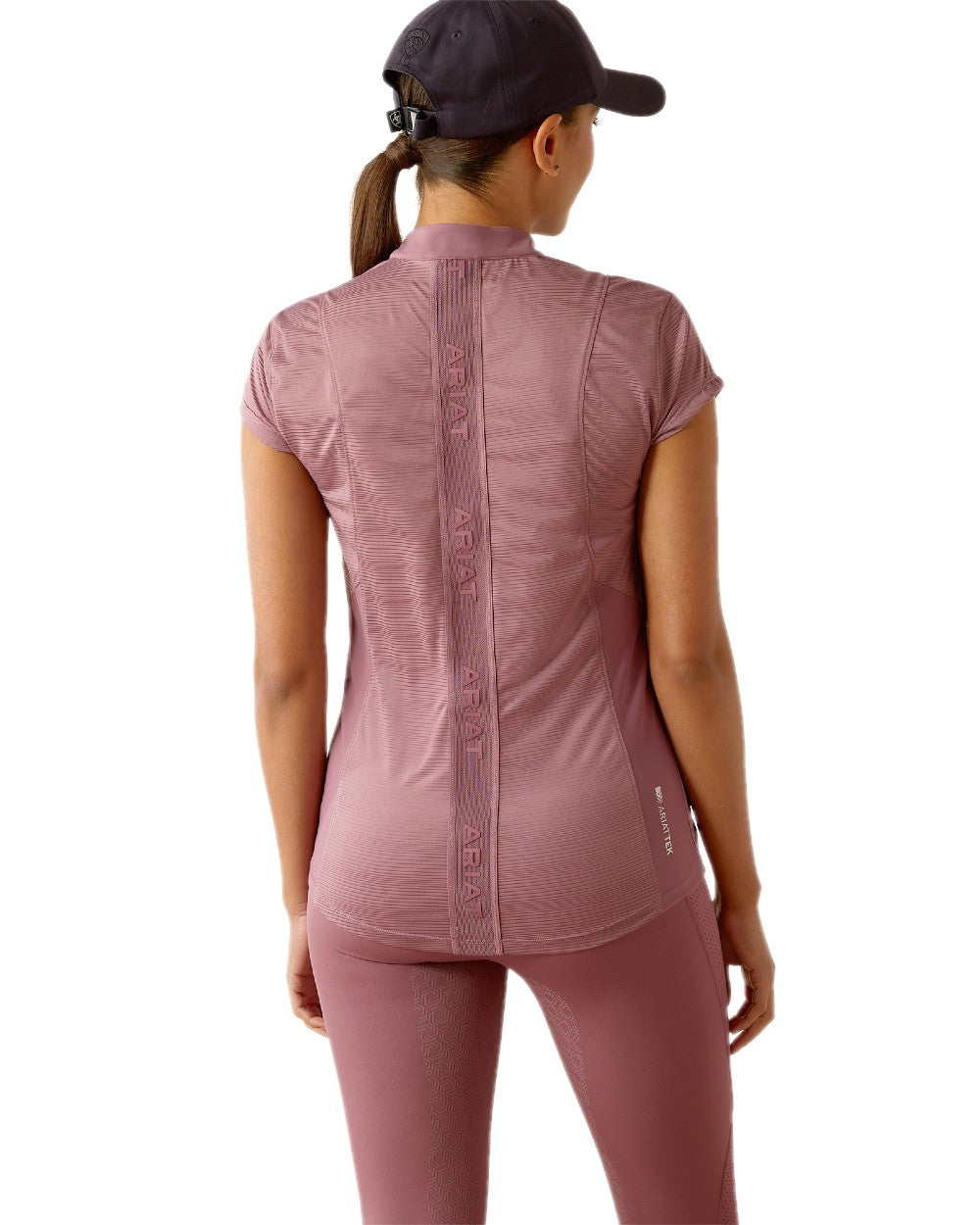 Ariat Women's Breathe Quarter Zip Short Sleeve Baselayer Shirt - Moisture Wicking Athletic Top for Running, Yoga & Outdoor Activities