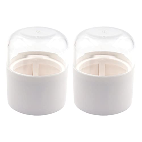 FRCOLOR 2-Pack Clear Makeup Travel Case with Egg Sponge Holder - Portable Cosmetic Organizer for Beauty Blenders, Sponges & Brushes - Perfect for Travel, Home & Professional Makeup Storage
