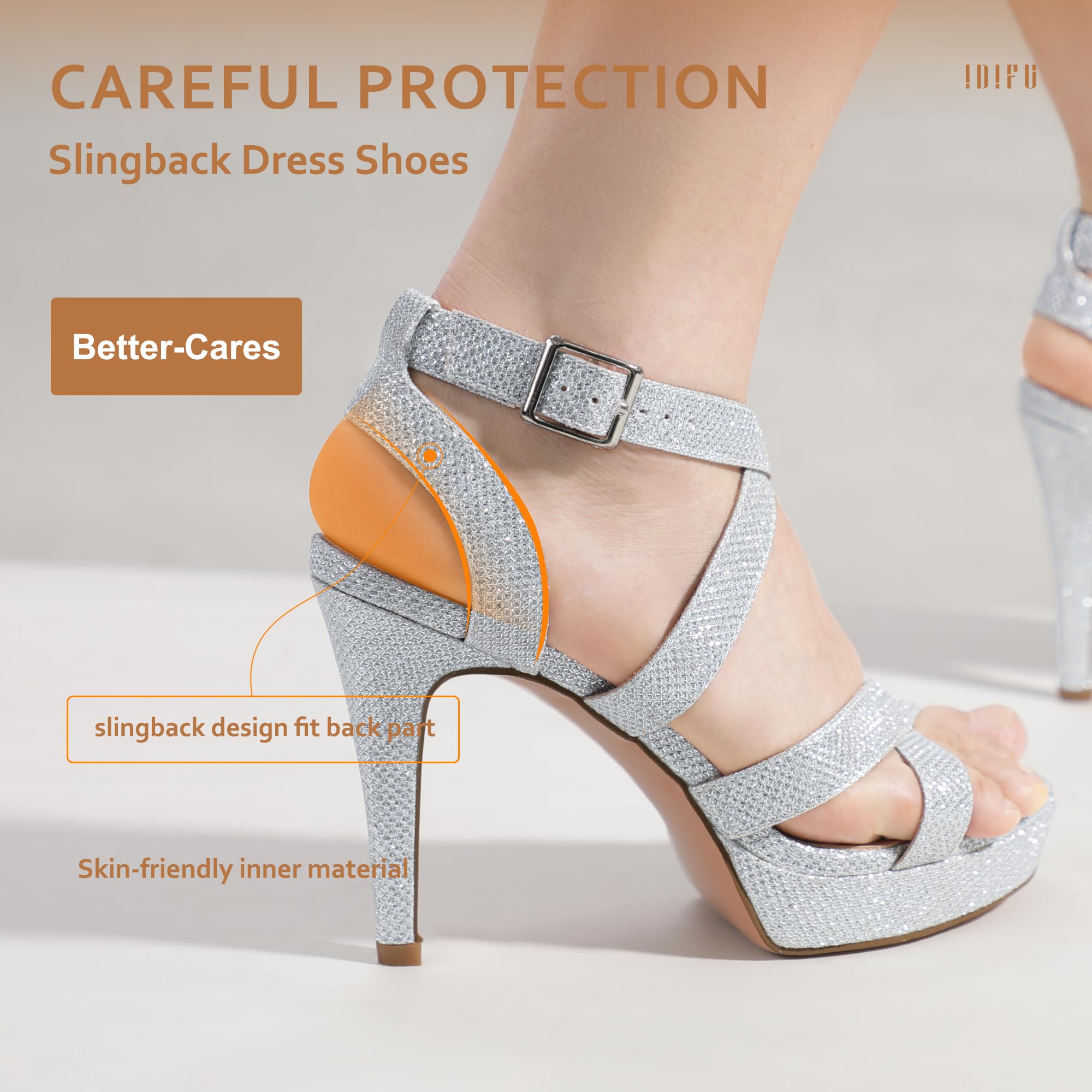 IDIFU Women's Strappy High Heel Sandals - Open Toe Platform Ankle Strap Dress Shoes for Wedding, Bridal, Homecoming & Special Occasions | Perfect for Parties, Date Nights & Formal Events