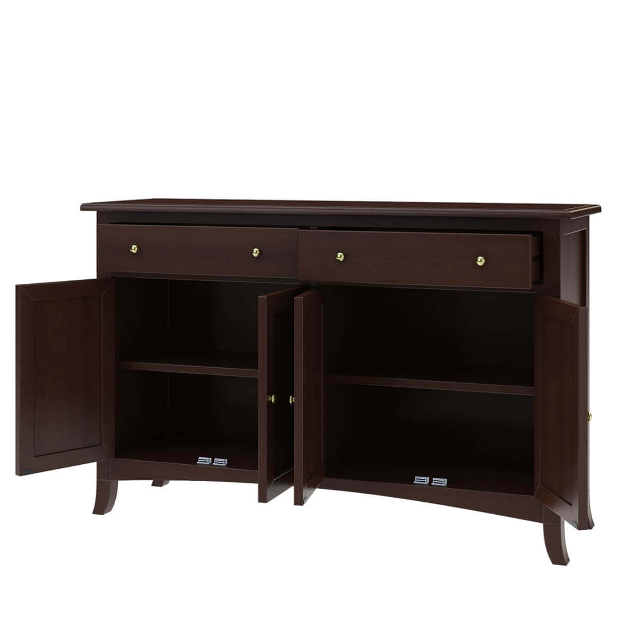 Solid Mahogany Wood 2-Drawer Large Sideboard Cabinet - Rustic Dining Room Buffet & Entryway Storage Furniture for Home Decor