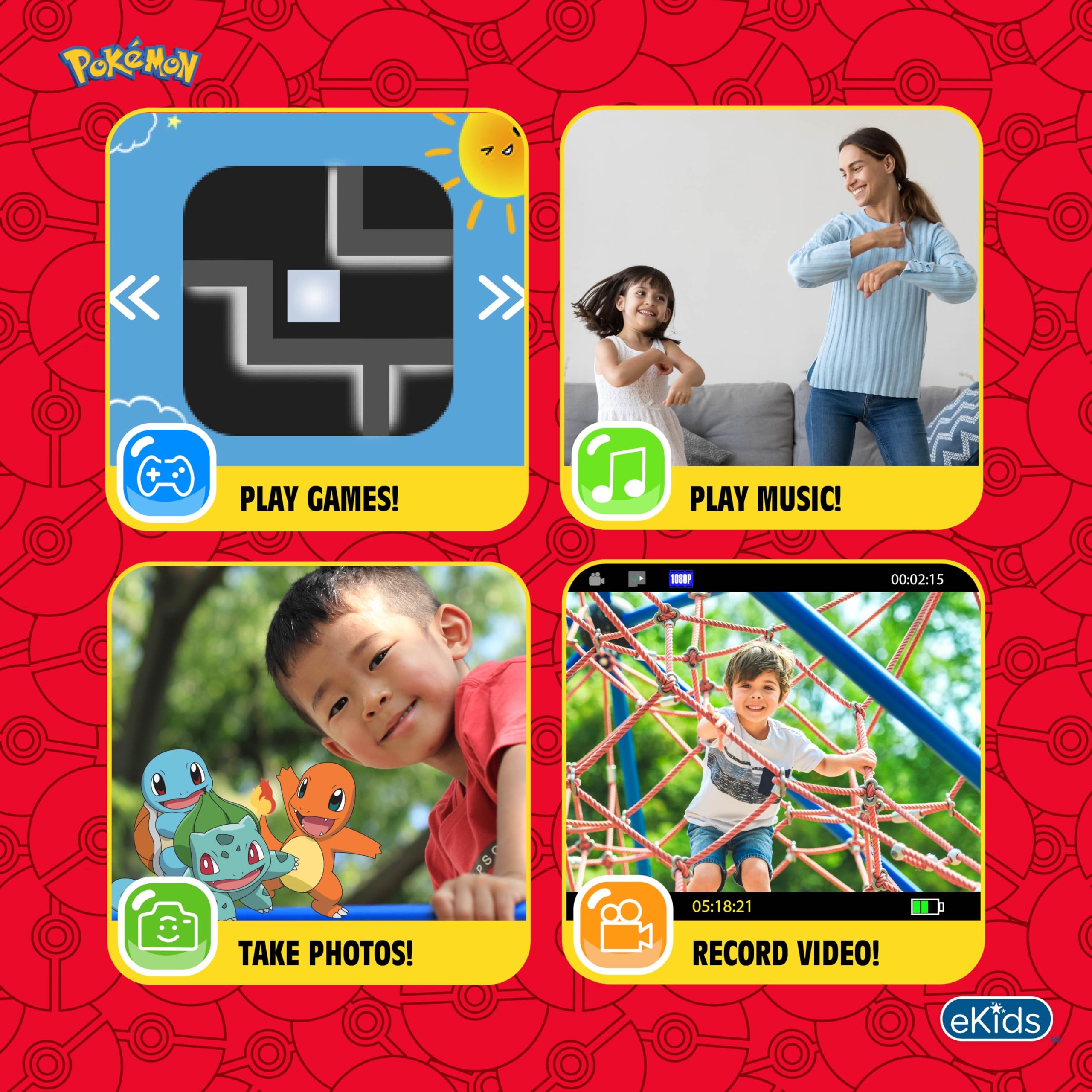Pokemon Kids Camera with 32GB SD Card - Digital Camera for Children with Video Recording & Built-in Stickers - Perfect Gift for Pokemon Fans - Great for Birthday Parties, Travel & Creative Play