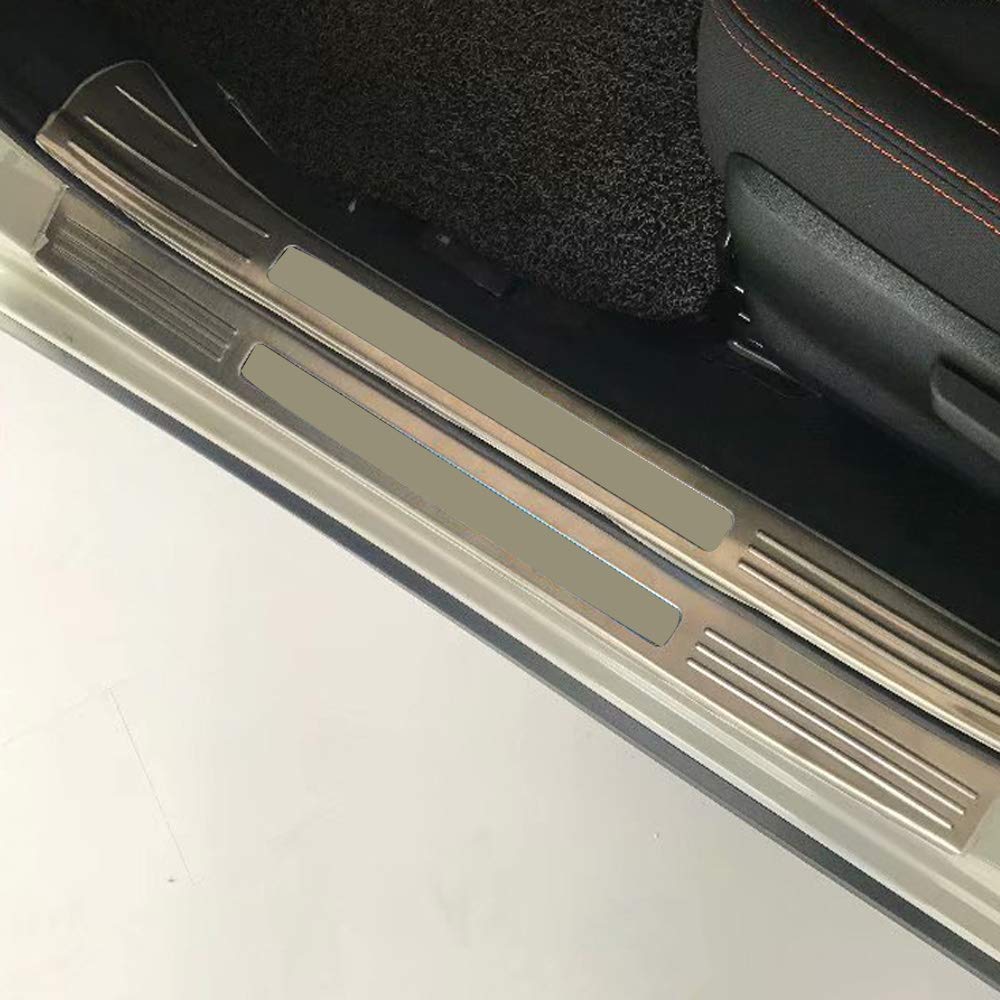 Kadore Stainless Steel Car Door Sill Guards for Subaru Crosstrek 2018-2019 - 8-Piece Set, Silver Scuff Plates & Entry Trim Protectors - Perfect for SUV Interior Protection & Style Enhancement