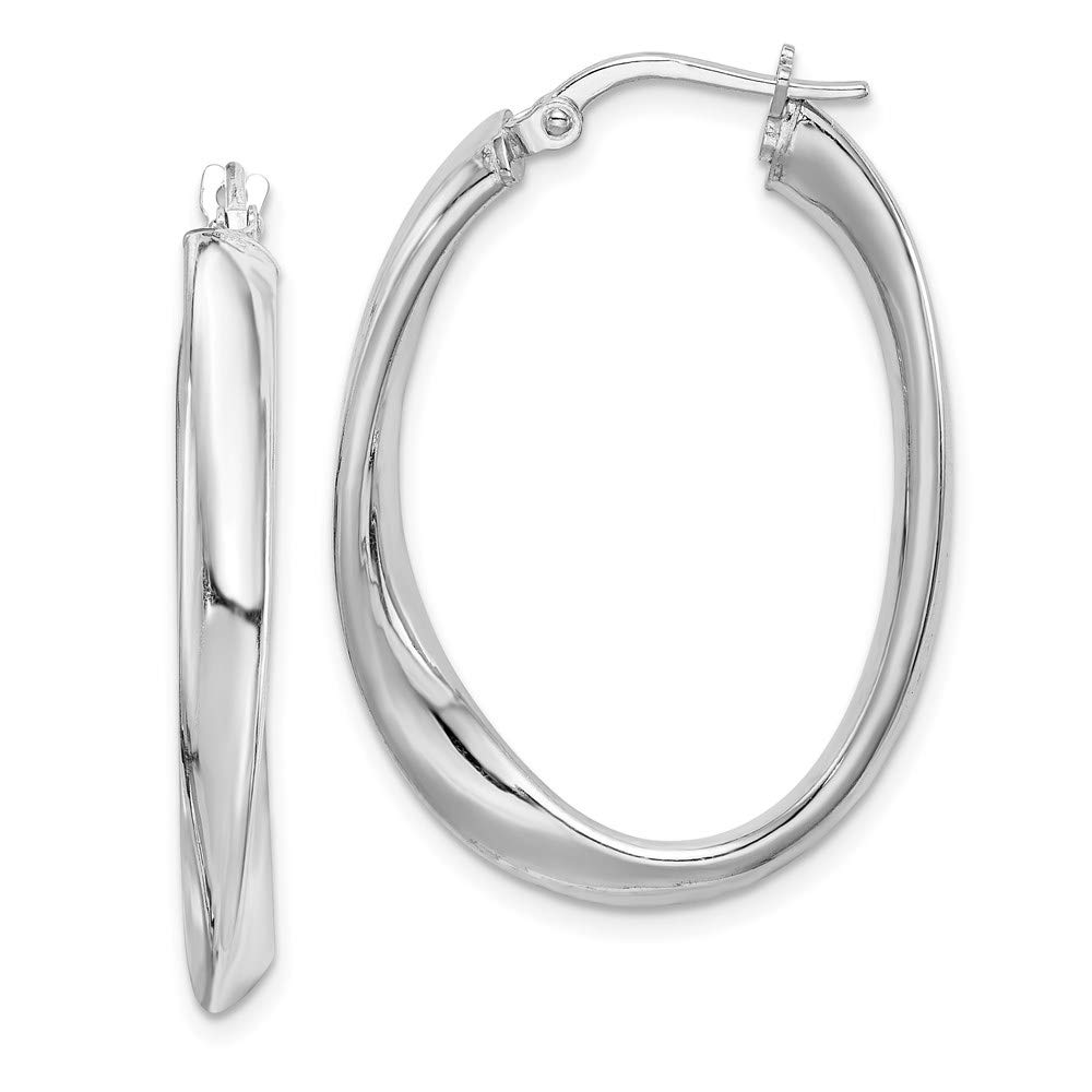 Sterling Silver Oval Hoop Earrings for Women - 925 Silver Dangle Earrings, Hypoallergenic Jewelry Gift for Her - Perfect for Everyday Wear, Date Night & Special Occasions
